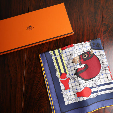 エルメス スカーフ カレ45 Hermes Sellier エルメス セリエ SILK100％ 箱