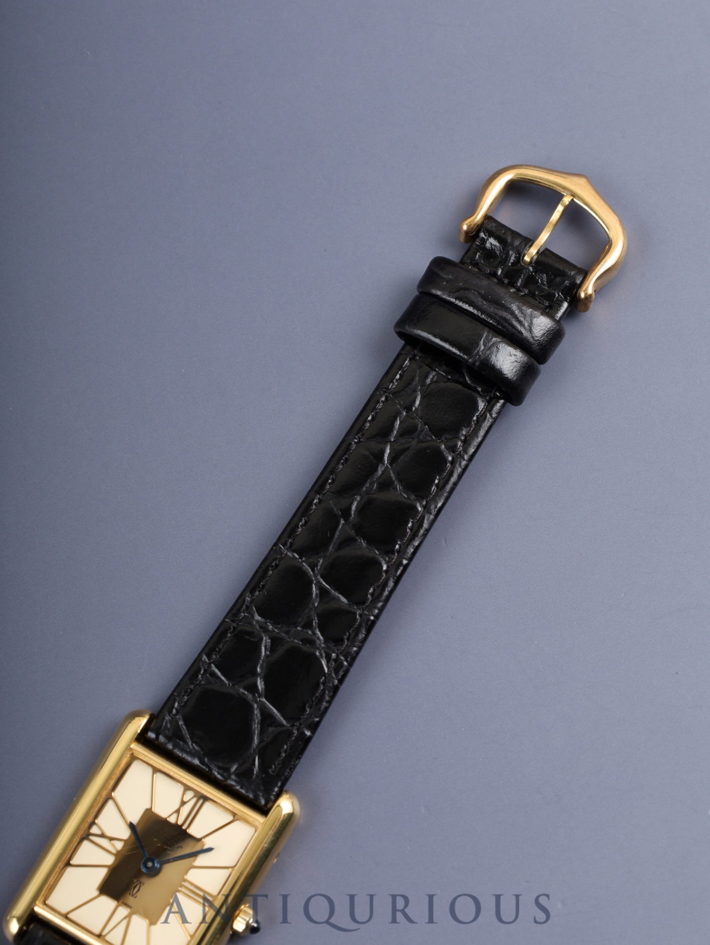 カルティエ マストタンク LM 6 81006 クォーツ Cal.81 SV925 革 純正尾錠（GP） アイボリークロワゾネ文字盤（SWISS表記） オーバーホール済み 新品仕上げ済み