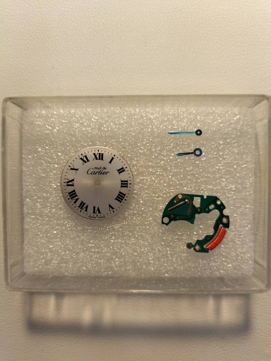 カルティエ マストトリニティ 2438 クォーツ Cal.157 SV925 革 純正Dバックル（GP） シルバーローマン文字盤 箱 オーバーホール済み