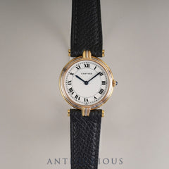 Cartier Vendome VLC SM Trinity 81004 Quartz Cal.81 750 Leather Genuine Buckle (GP) White Roman Dial Box Overhauled