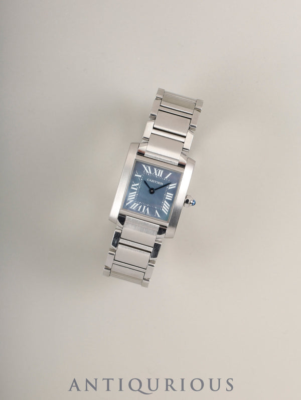 Cartier Tank Française SM W51034Q3 / 2384 Quartz Cal.057 Stainless Steel Blue Shell Dial Overhauled