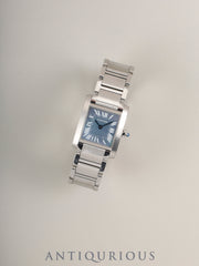 Cartier Tank Française SM W51034Q3 / 2384 Quartz Cal.057 Stainless Steel Blue Shell Dial Overhauled
