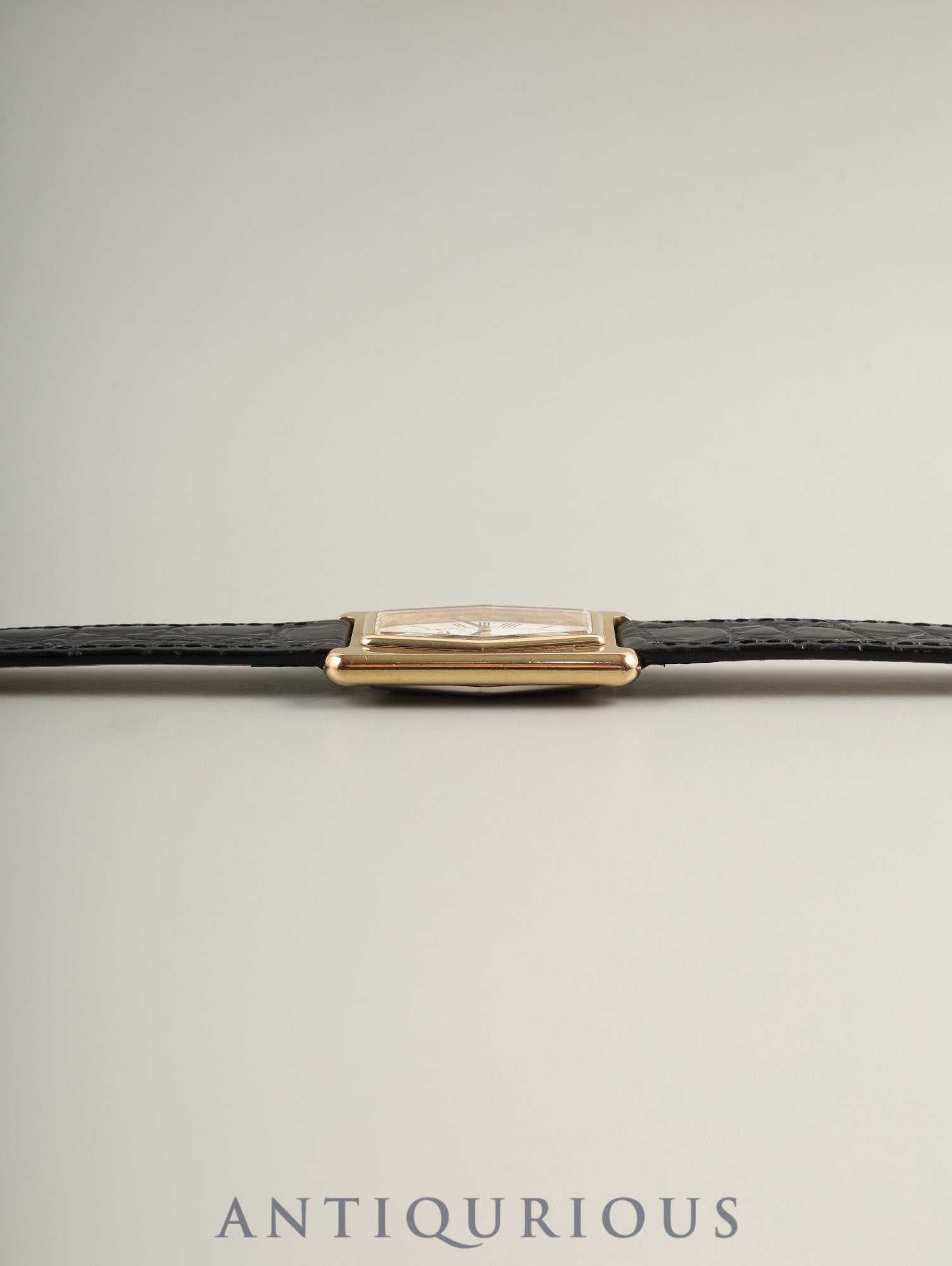 ロンジン レクタンギュラー クォーツ Cal.5602 SS/GP 革 社外尾錠（GP）ホワイト文字盤 オーバーホール済み