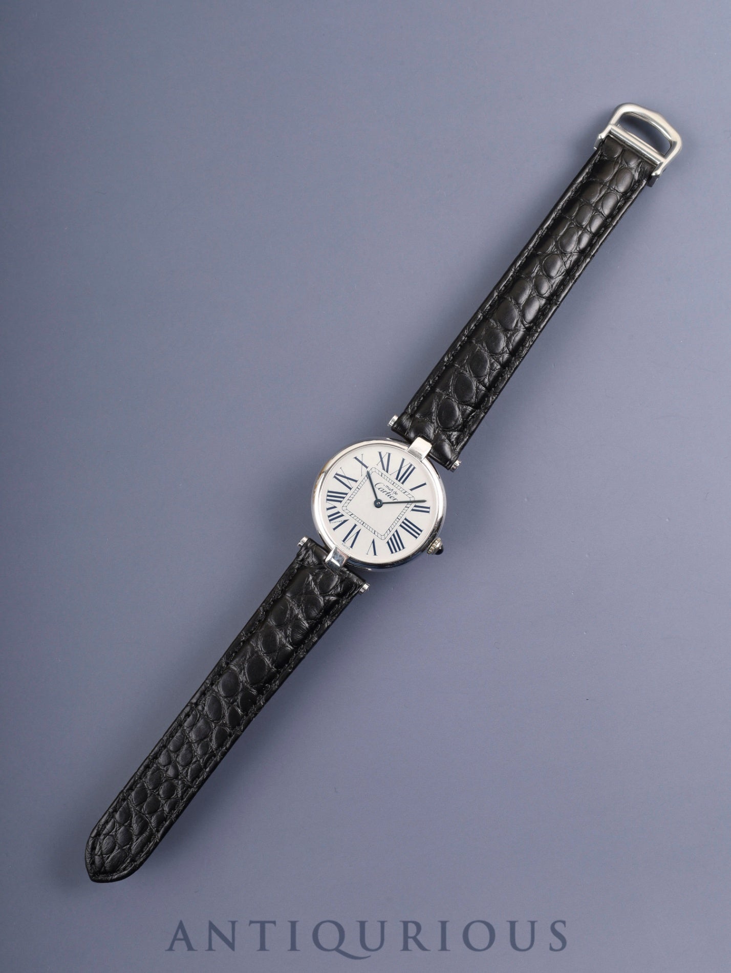 カルティエ マスト ヴァンドーム VLC LM 1860 クォーツ Cal.90.06 SV925 革 純正Dバックル（SS） オパラン文字盤 保証書（1996年）オーバーホール済み