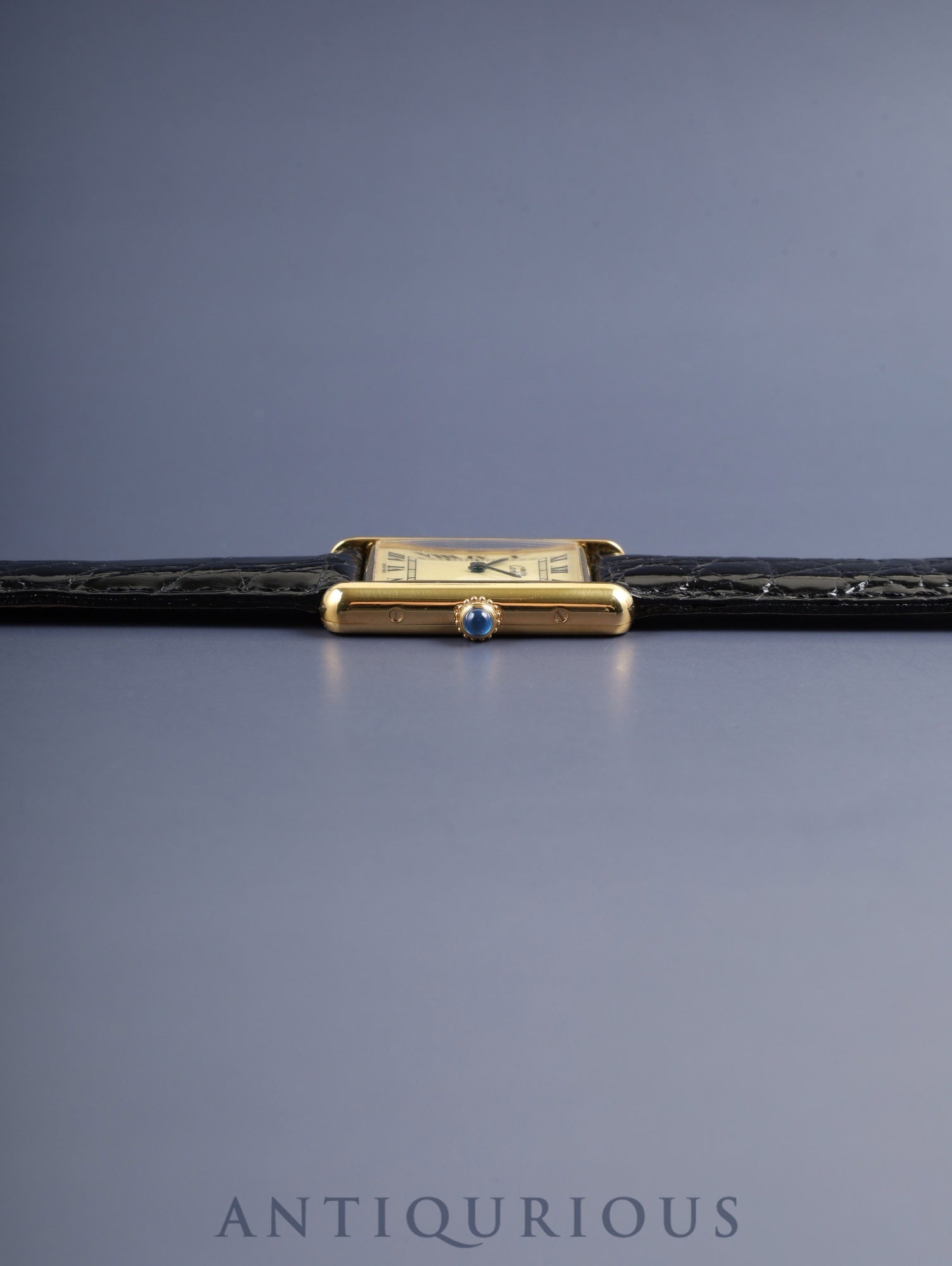 カルティエ マストタンク LM 590005 クォーツ SV925 革 純正尾錠（GP）アイボリーローマン文字盤（SWISS MADE表記）新品仕上げ済み カルティエブティックにてコンプリートサービス（フルメンテナンス）済み