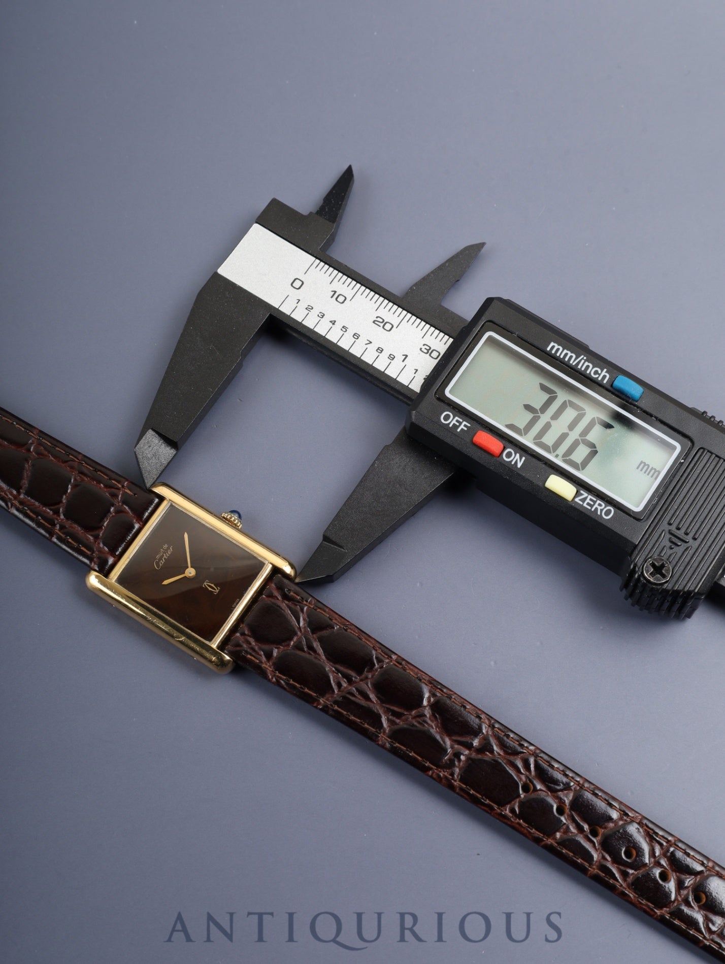 カルティエ マストタンク LM 手巻き Cal.78-1 SV925 革 純正ピンバックル（GP）マホガニー文字盤（SWISS表記）箱 オーバーホール済み