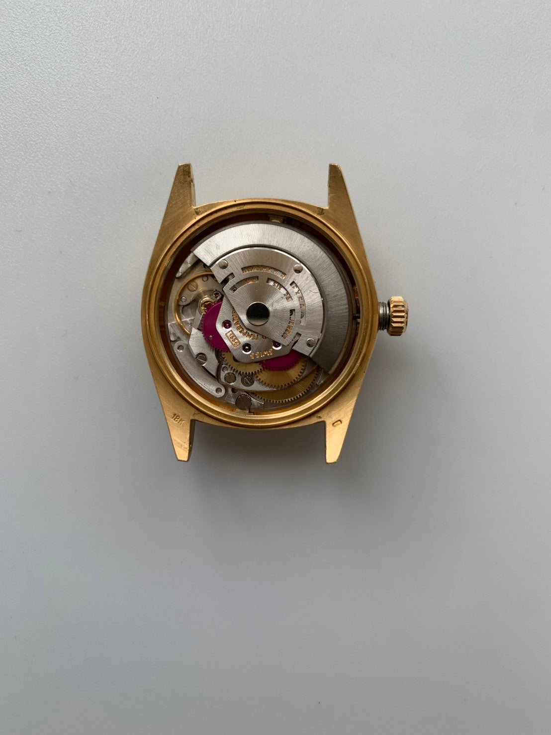 ロレックス デイデイト 1803 自動巻き Cal.1556 750YG 革 純正ピンバックル（GP）シグマダイアル シャンパン文字盤 34番台（1971年）オーバーホール済み