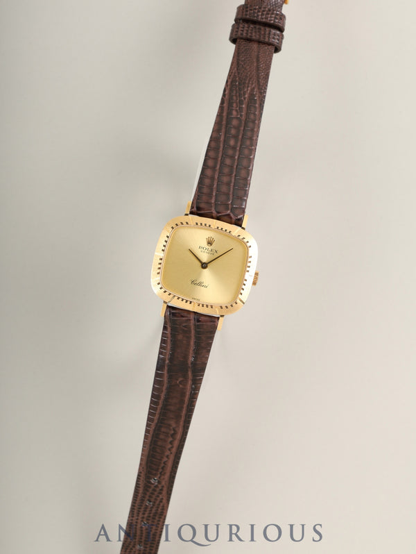 ロレックス チェリーニ 4082 手巻き Cal.1601 革 750YG 純正ピンバックル（GP）シャンパン文字盤 E番台（1990年～1991年）オーバーホール済み