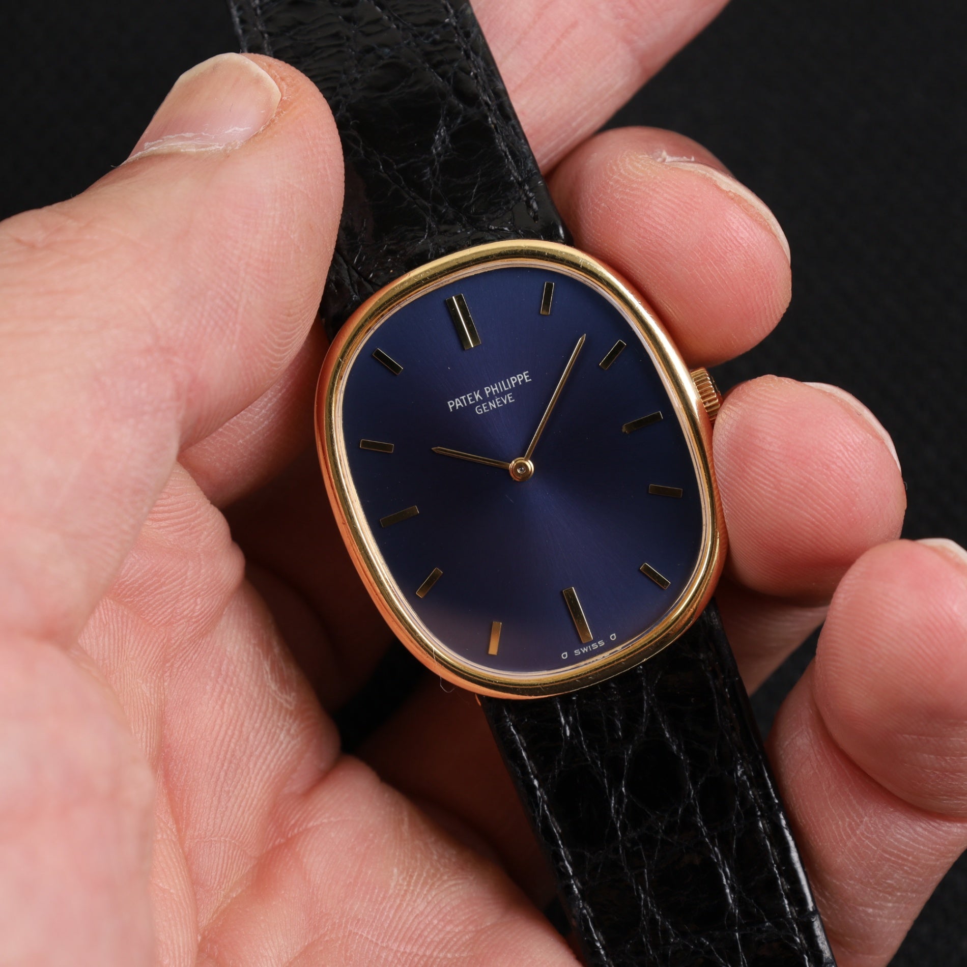 PATEK PHILIPPE GOLDEN ELLIPSE 3848J Manual winding Cal.215 YG Genuine belt Genuine buckle (750) Blue dial Overhauled