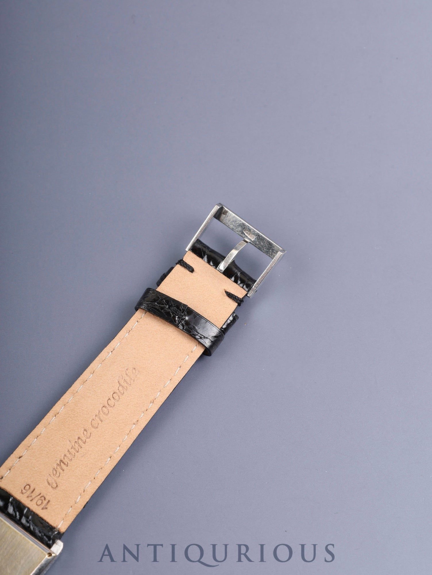 Piaget Rectangular 9294 Manual Winding Cal.9P 750WG Leather Original Pin Buckle (Pm850) Silver Dial Overhauled