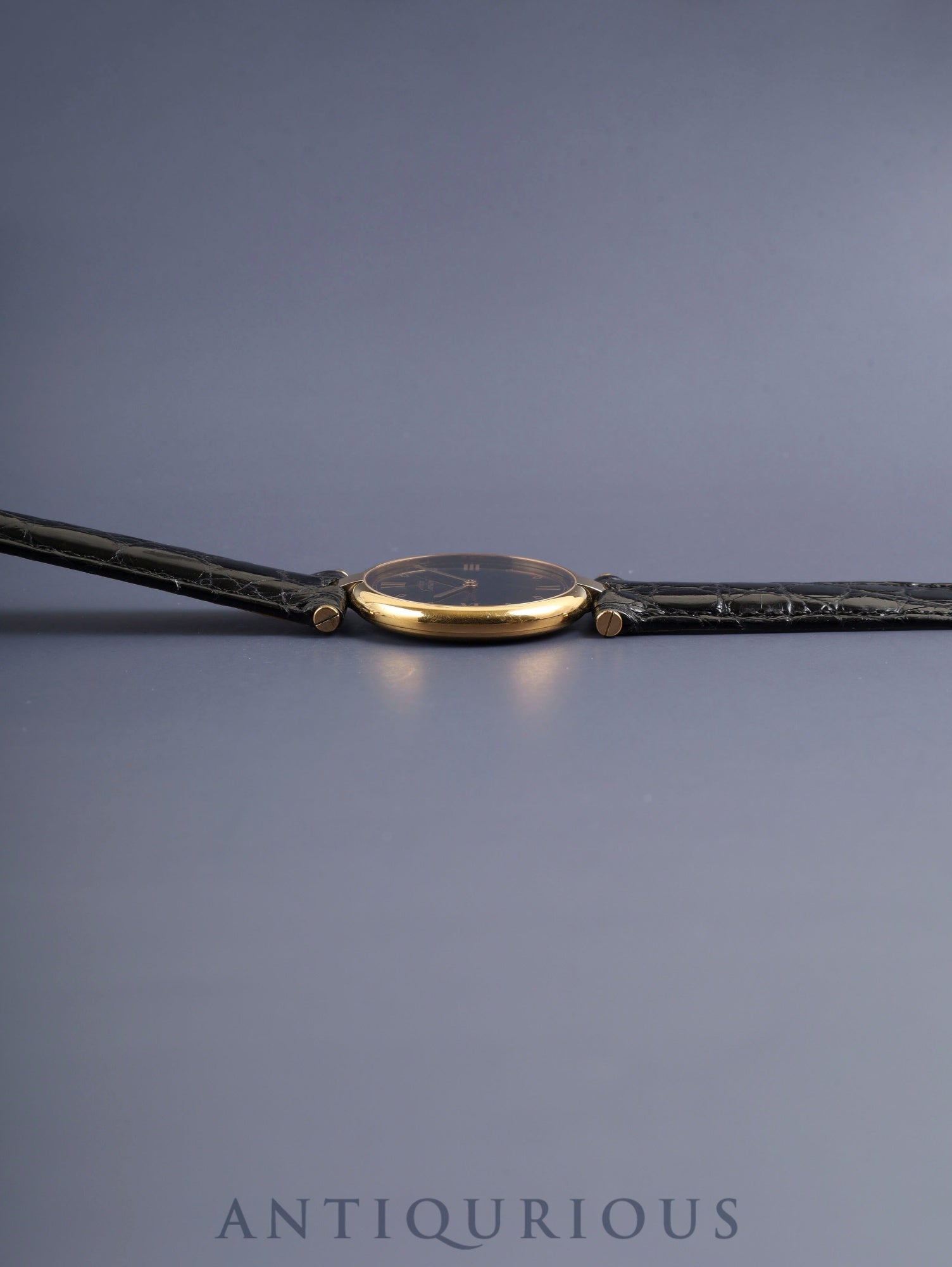Cartier Must Vendome VLC LM 590003 Quartz Cal.90 SV925 Leather Genuine D-Buckle (GP) Black Roman Dial (SWISS marking) Overhauled