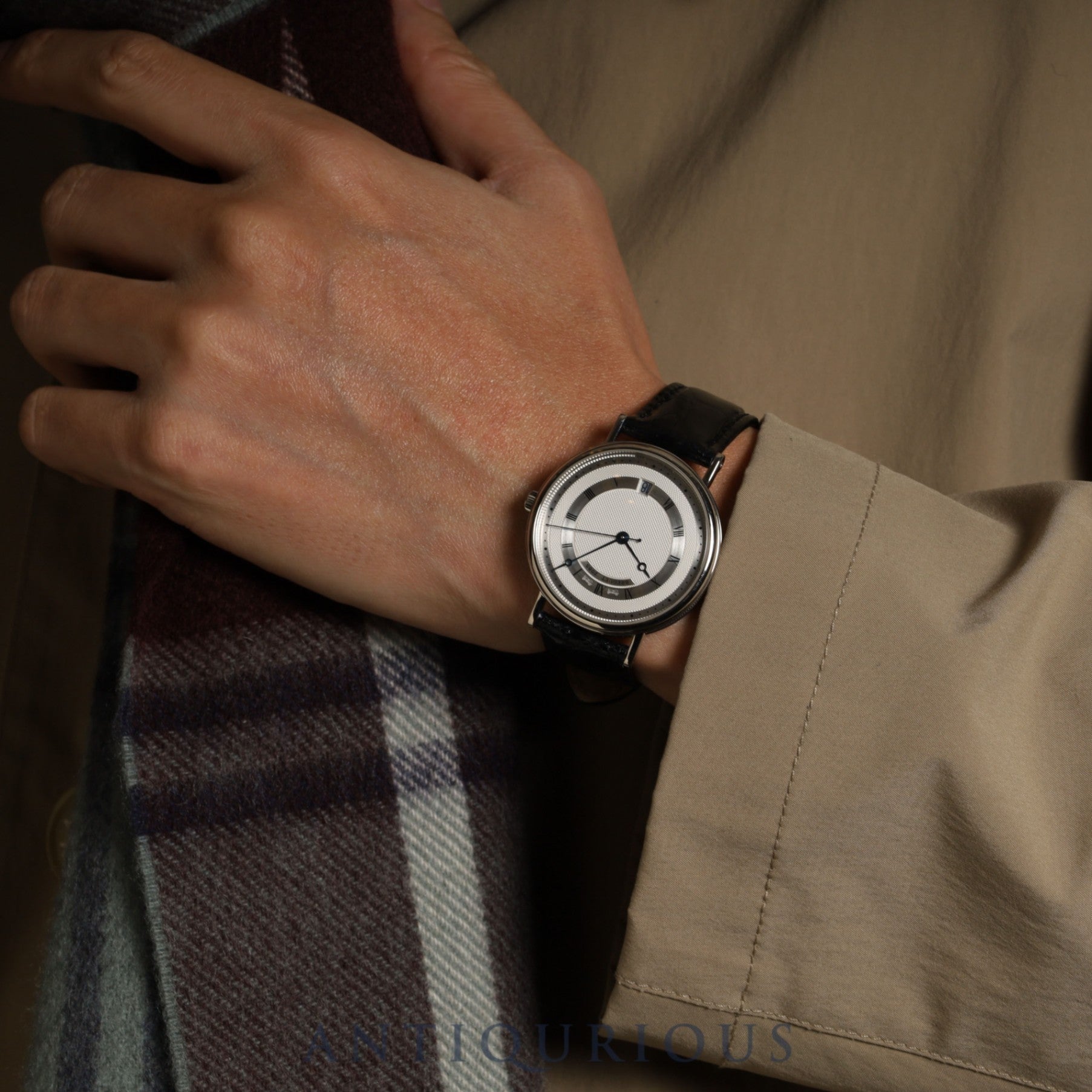 ブレゲ クラシック ツインバレル 5930BB /12/986 自動巻き Cal.517/1 750 革 純正尾錠（750）シルバーローマン文字盤 箱 冊子 保証書（2012年）オーバーホール済み