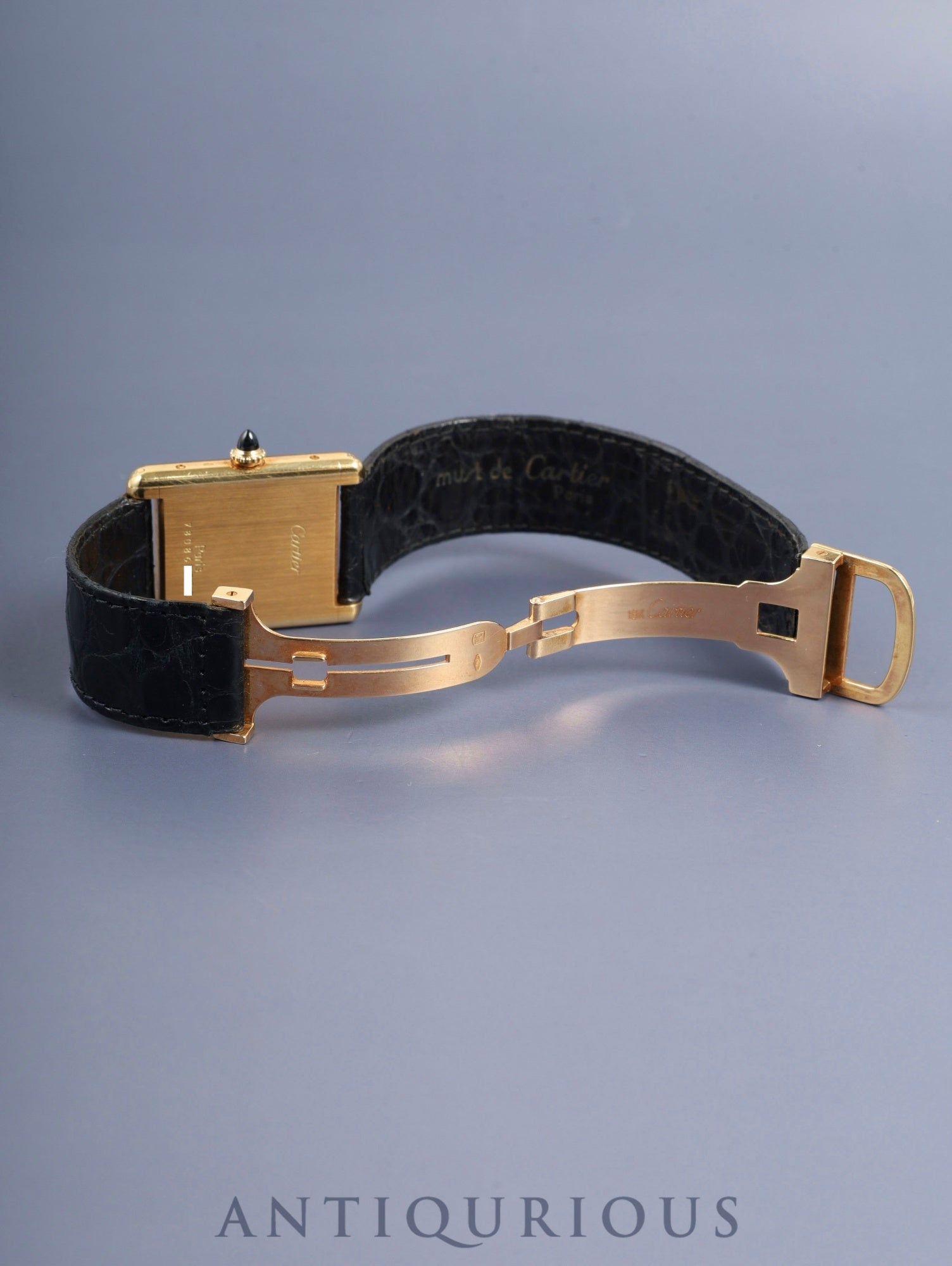 カルティエ タンクルイカルティエ LM 78086 手巻き Cal.2512-1 750YG 純正革ベルト  純正Dバックル（18K）  ホワイトローマン文字盤（PARIS表記） オーバーホール済み