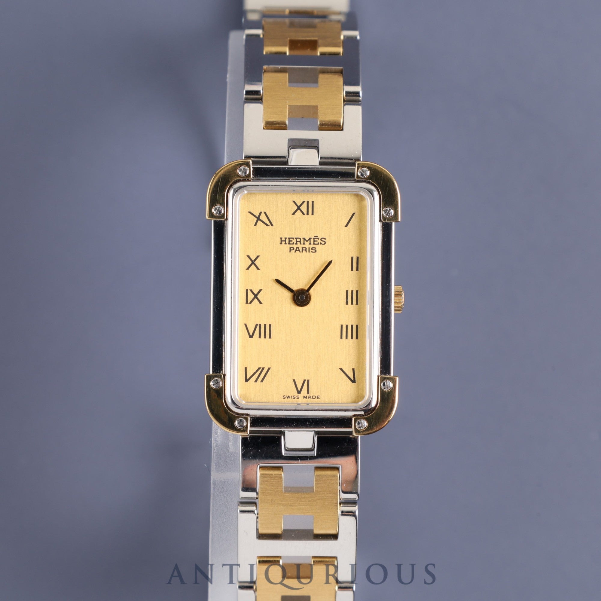 Hermes Cloajour CR1.240 Quartz Cal.976.001 SS / GP Gold Dial Box Warranty (no description) Overhauled