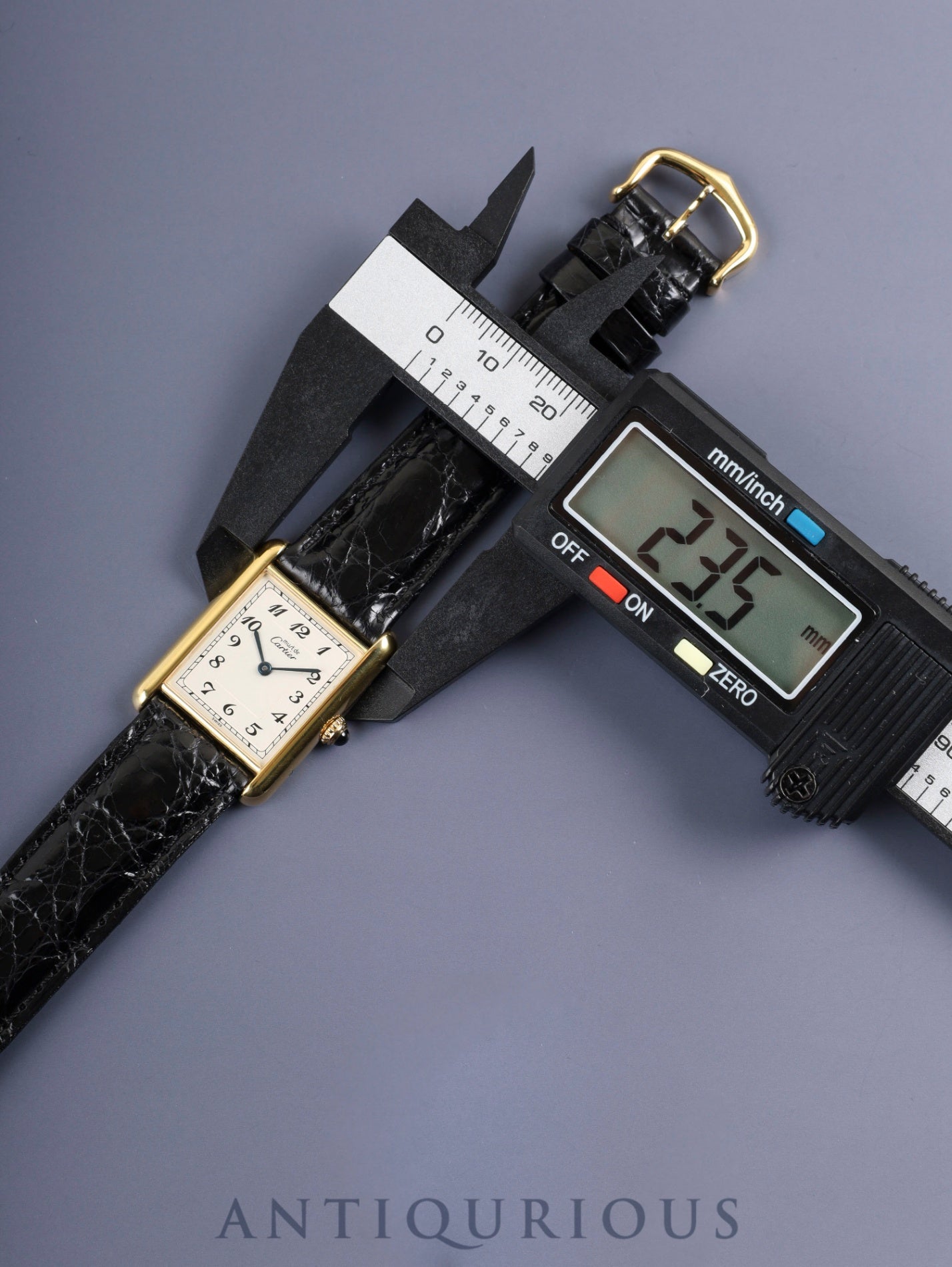 カルティエ マストタンク LM 590005 クォーツ Cal.90 SV925 革 純正Dバックル（GP）アラビア文字盤 オーバーホール済み 新品仕上げ済み