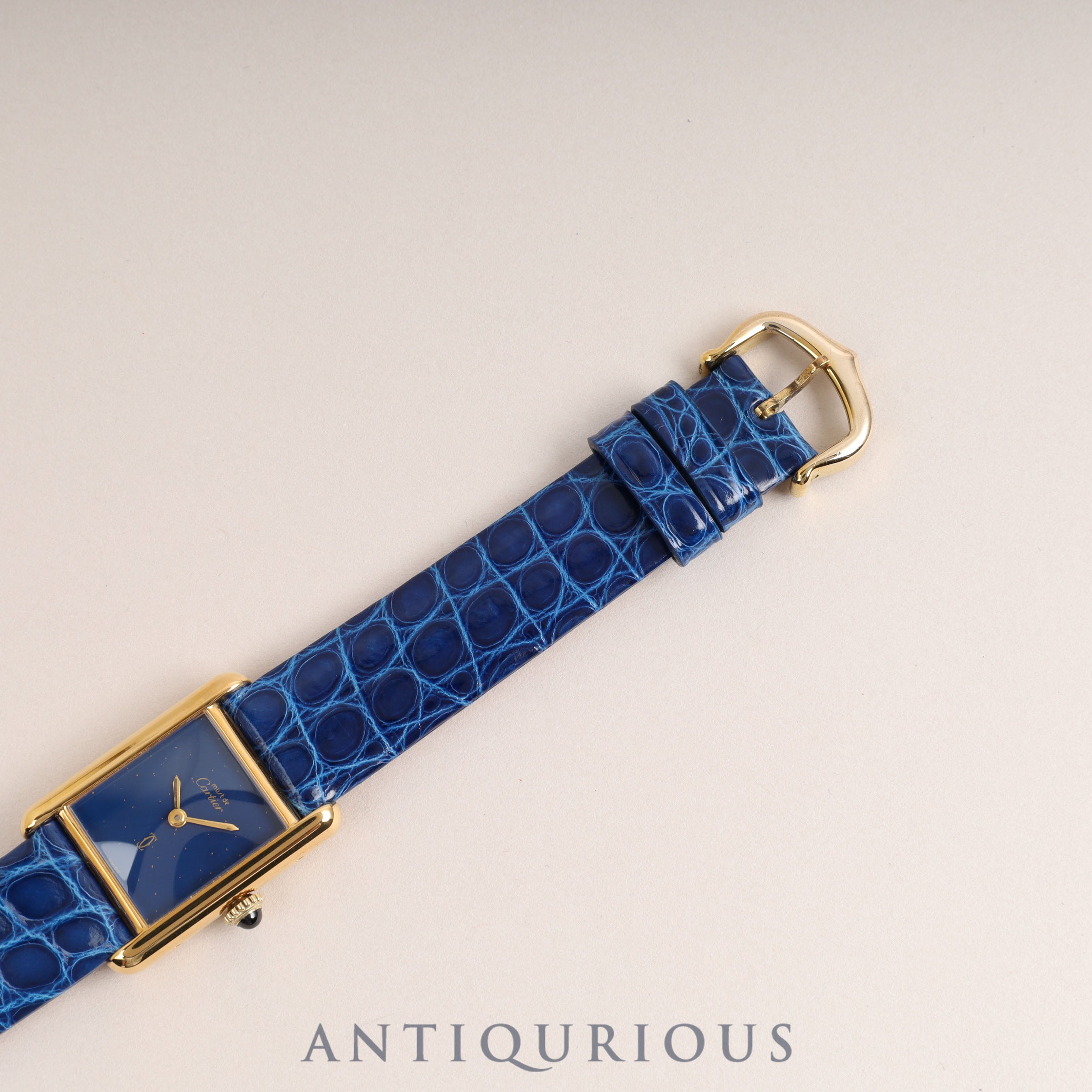 Cartier Must Tank SM Manual Winding Lapis Lazuli Dial