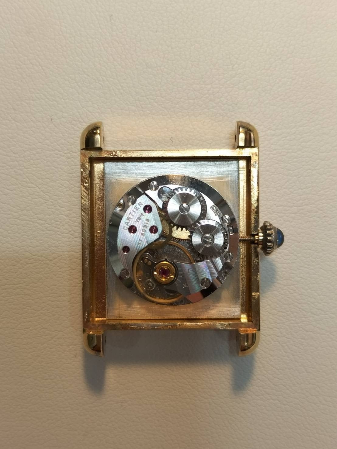 カルティエ マストタンク LM 手巻き Cal.78-1 SV925 革 純正尾錠（GP） アイボリーローマン文字盤（SWISS表記）オーバーホール済み