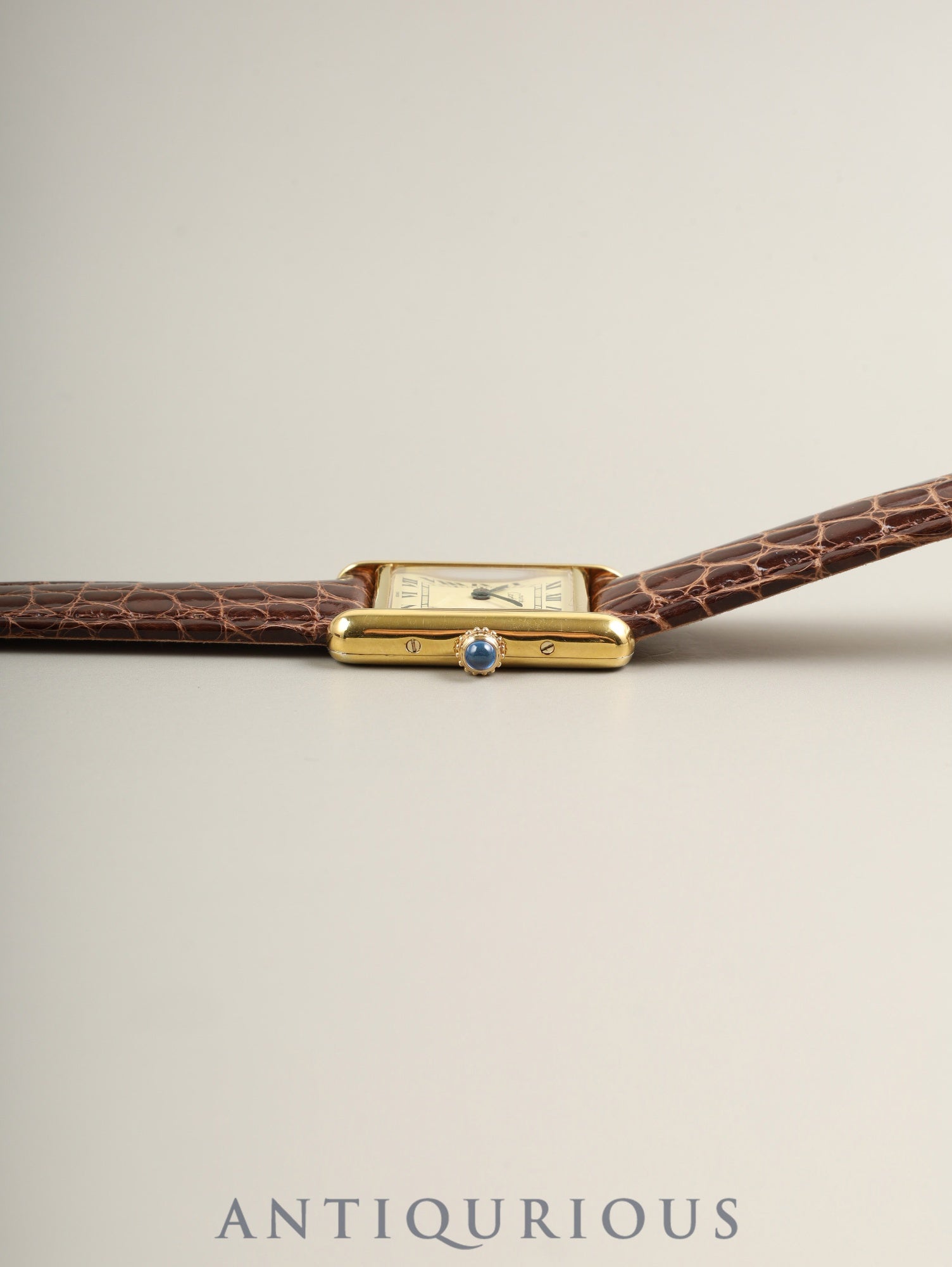 Cartier Must Tank SM 5057001 Quartz Cal.057 SV925 Leather Genuine D-Buckle (GP) Ivory Roman Dial (SWISS marking) Warranty (1989) Overhauled