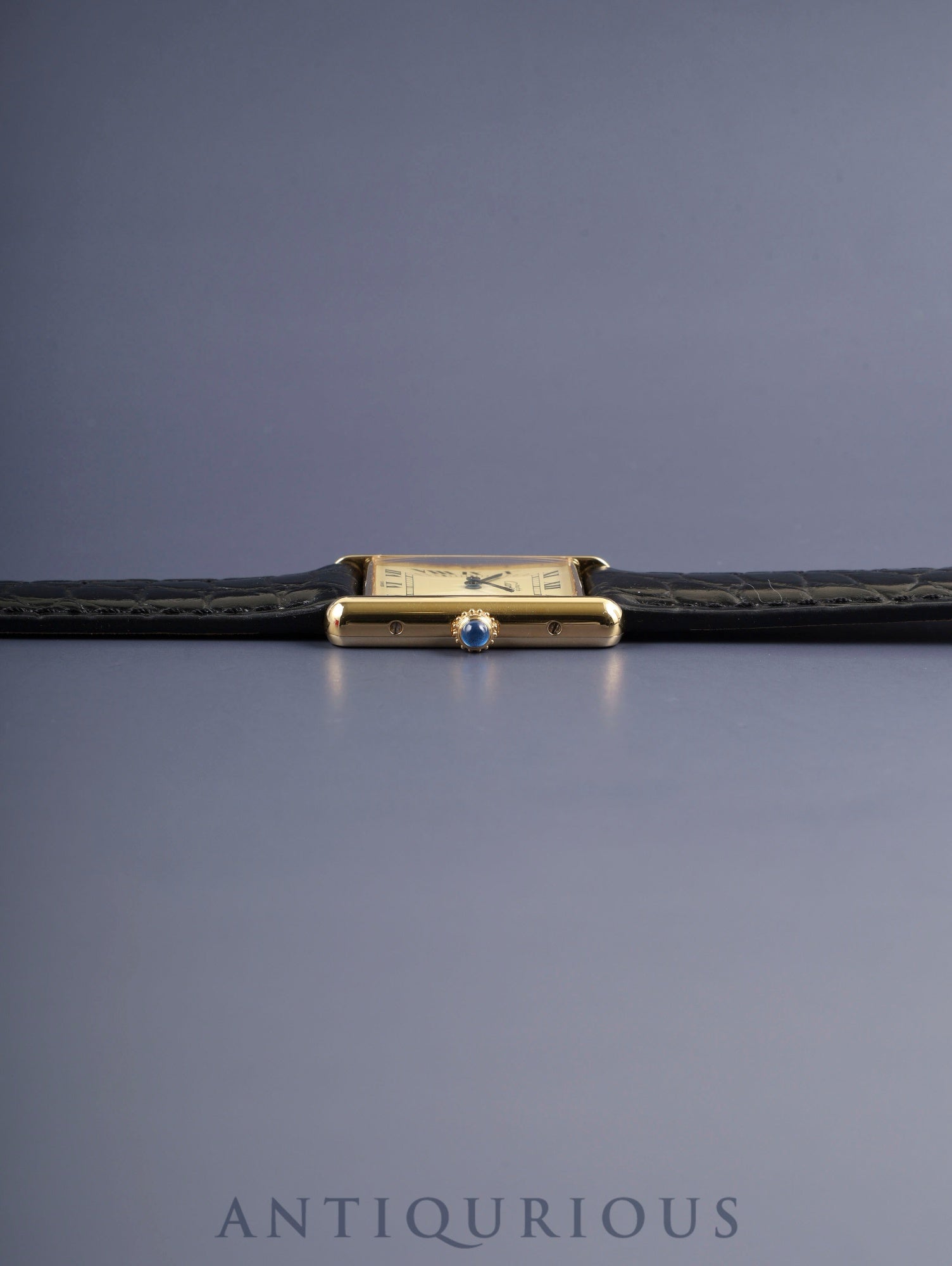 カルティエ マストタンク LM 590005 クォーツ Cal.90 SV925 革 純正ピンバックル（GP）アイボリーローマン文字盤（SWISS表記） 箱 冊子 保証書（無記載）オーバーホール済み