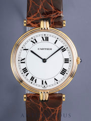 Cartier Vendome VLC LM Trinity 85533503 / 81003 Quartz Cal.81 750YG Leather Original Pin Buckle (GP) White Roman Dial (PARIS lettering) Overhauled