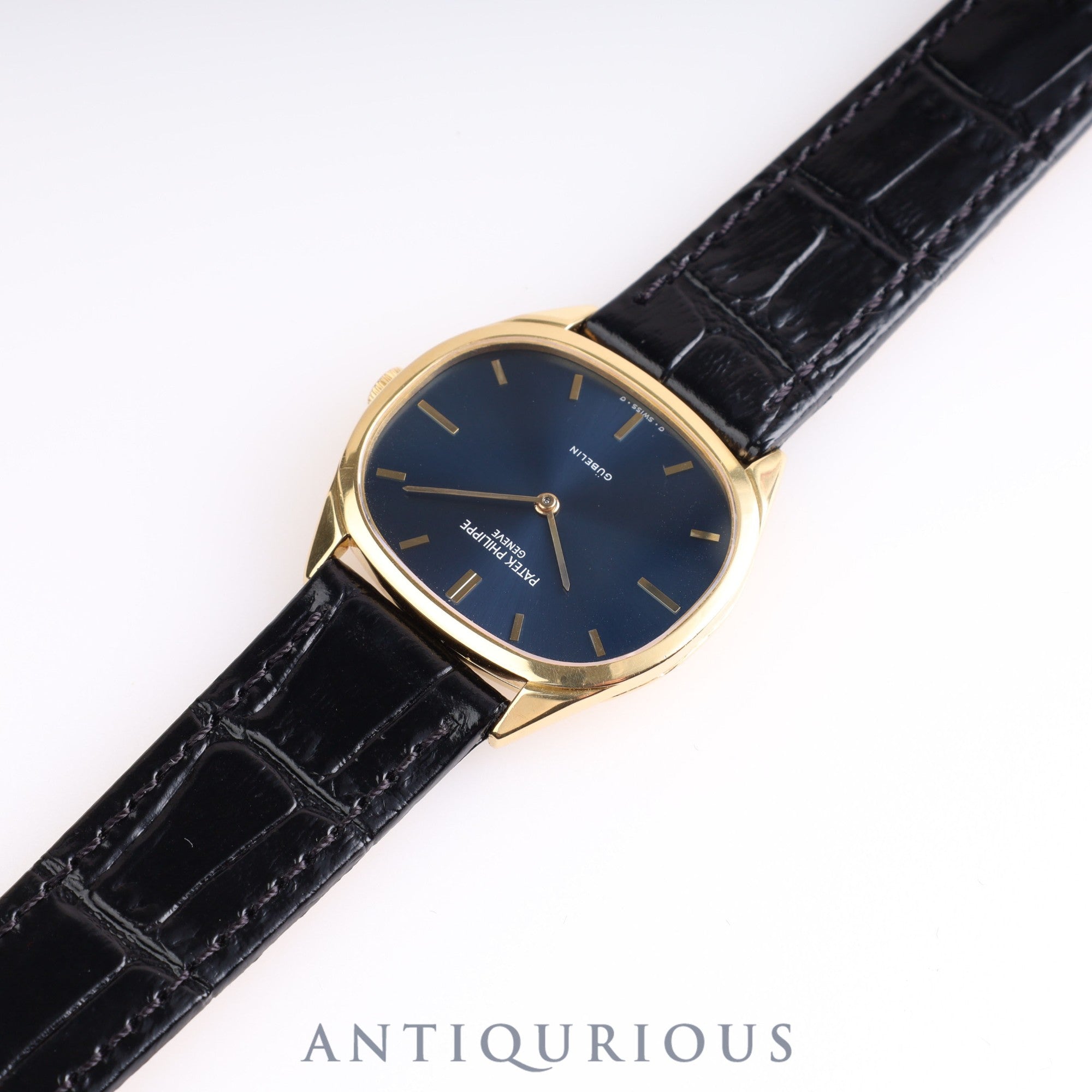 PATEK・PHILIPPE GOLDEN ELLIPSE 3545J GUBELIN Double name Manual winding Cal.23-300PM YG Leather Blue Dial Paper box