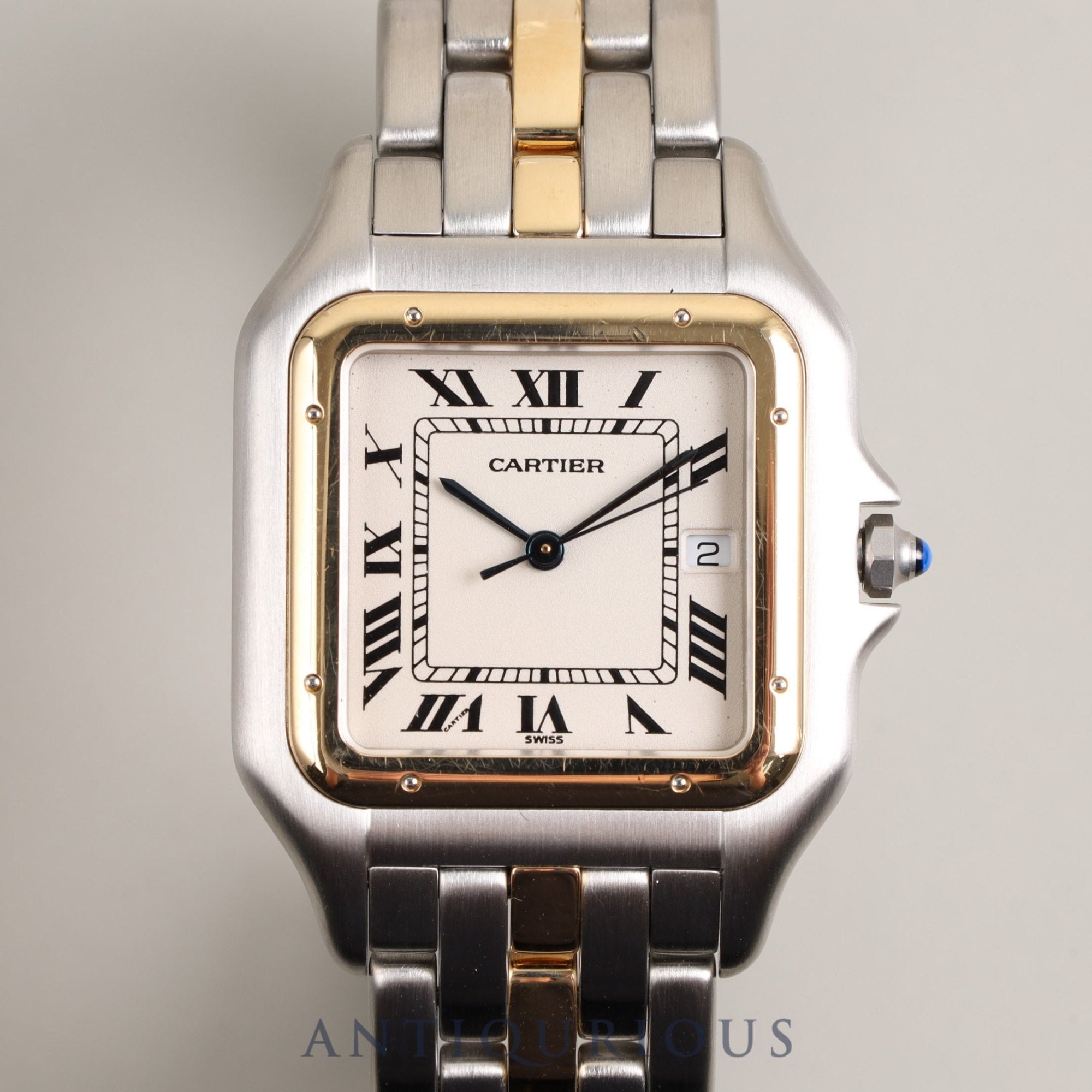 CARTIER PANTHERE LM W25027B5 / 187957 Quartz SS/YG SS/YG Ivory dial Box and booklet Complete Cartier boutique service completed