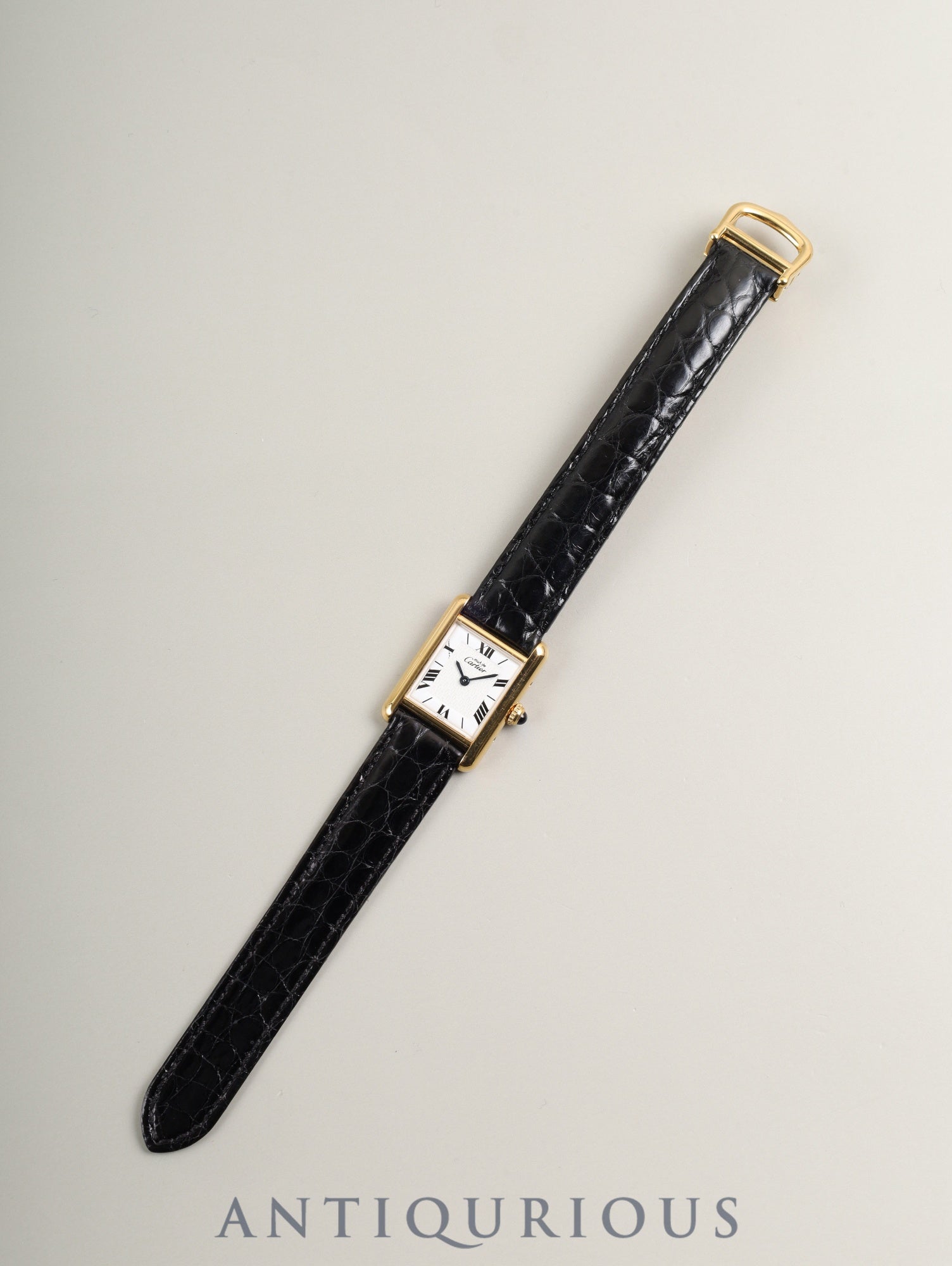 カルティエ マストタンク SM W1009654 / 1613 クォーツ Cal.057 SV925 革 純正Dバックル（GP） 飛びローマンCC文字盤（SWISS表記）オーバーホール済み