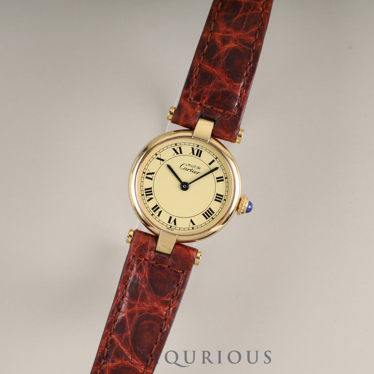 Cartier Must Vendome VLC SM 590004 Quartz Cal.690 SV925 Genuine leather strap Genuine buckle (GP) Ivory Roman dial Overhauled