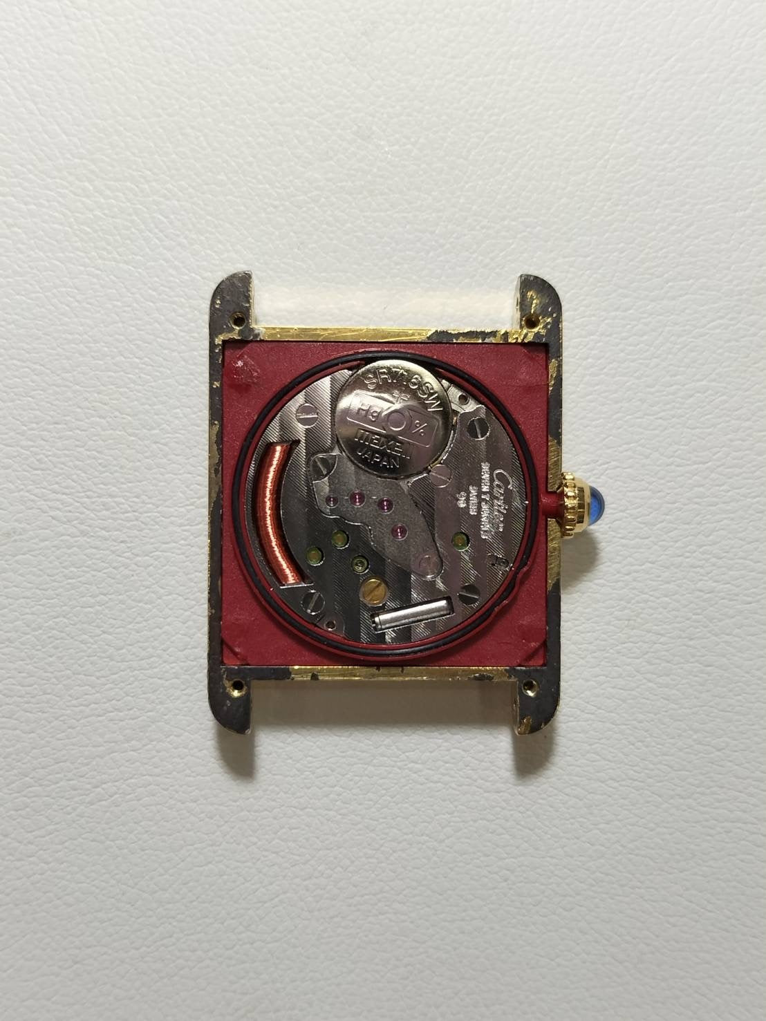 カルティエ マストタンク LM 590005 クォーツ Cal.90 SV925 革 純正ピンバックル（GP）ブラック飛びローマン文字盤（SWISS表記） オーバーホール済み 新品仕上げ済み