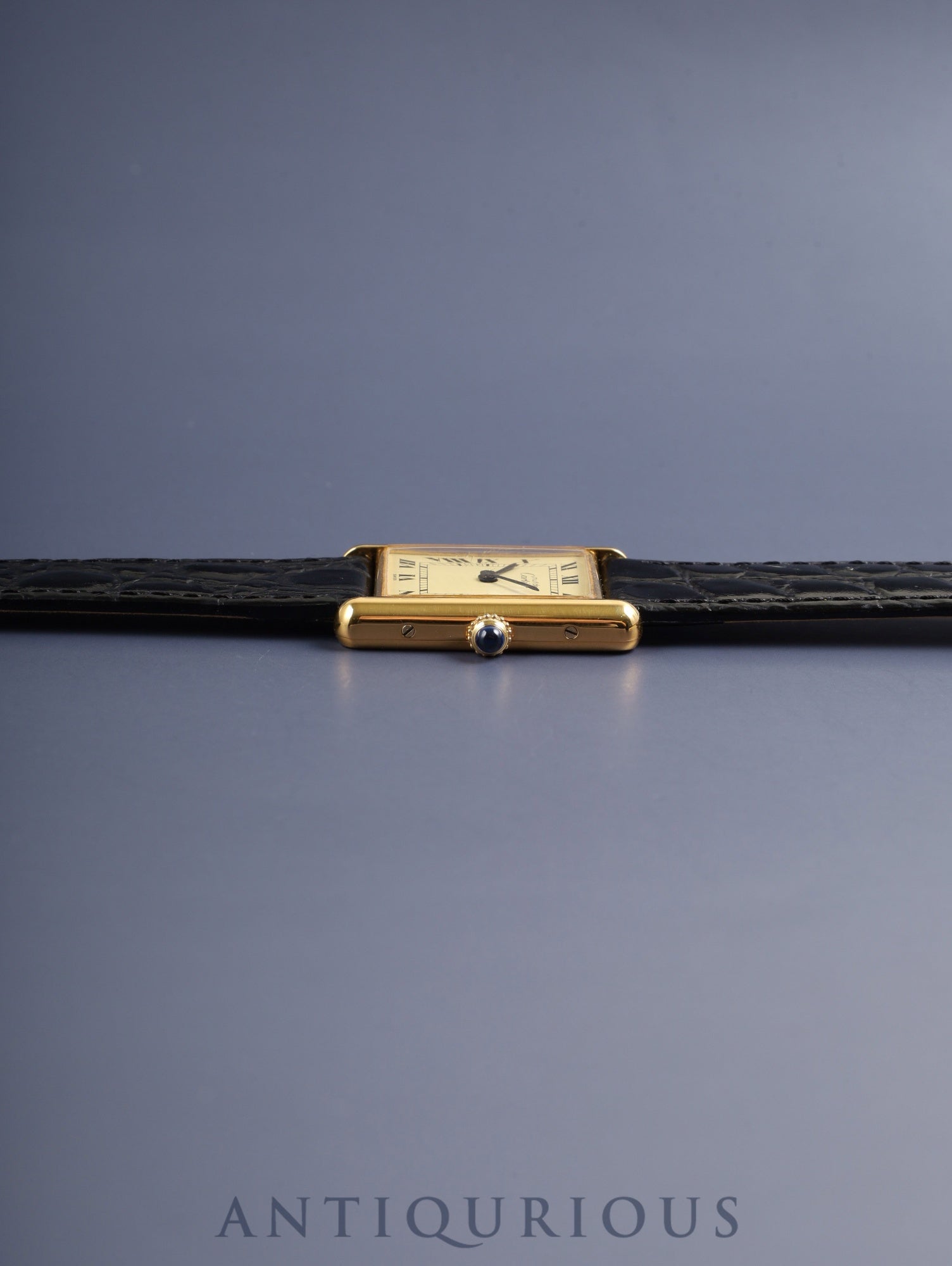 カルティエ マストタンク LM 590005 クォーツ Cal.90 SV925 革 純正ピンバックル（GP）アイボリーローマン文字盤（SWISS表記）オーバーホール済み 新品仕上げ済み