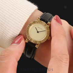 Tiffany Atlas YG CASE T976001 Quartz Cal.976.001 YG Genuine leather strap Genuine buckle (GP) Champagne dial Overhauled