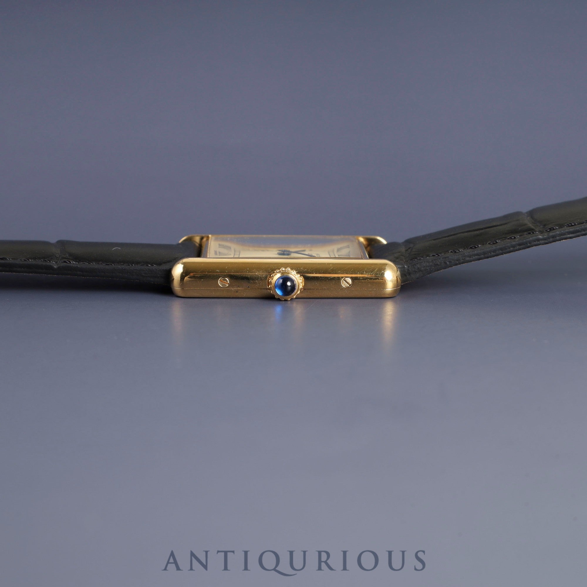 Cartier Must Tank LM 1615 / W1002754 Quartz Cal.90 SV925 Leather Genuine D-buckle (GP) Ivory Roman dial Box Booklet Warranty (1997)