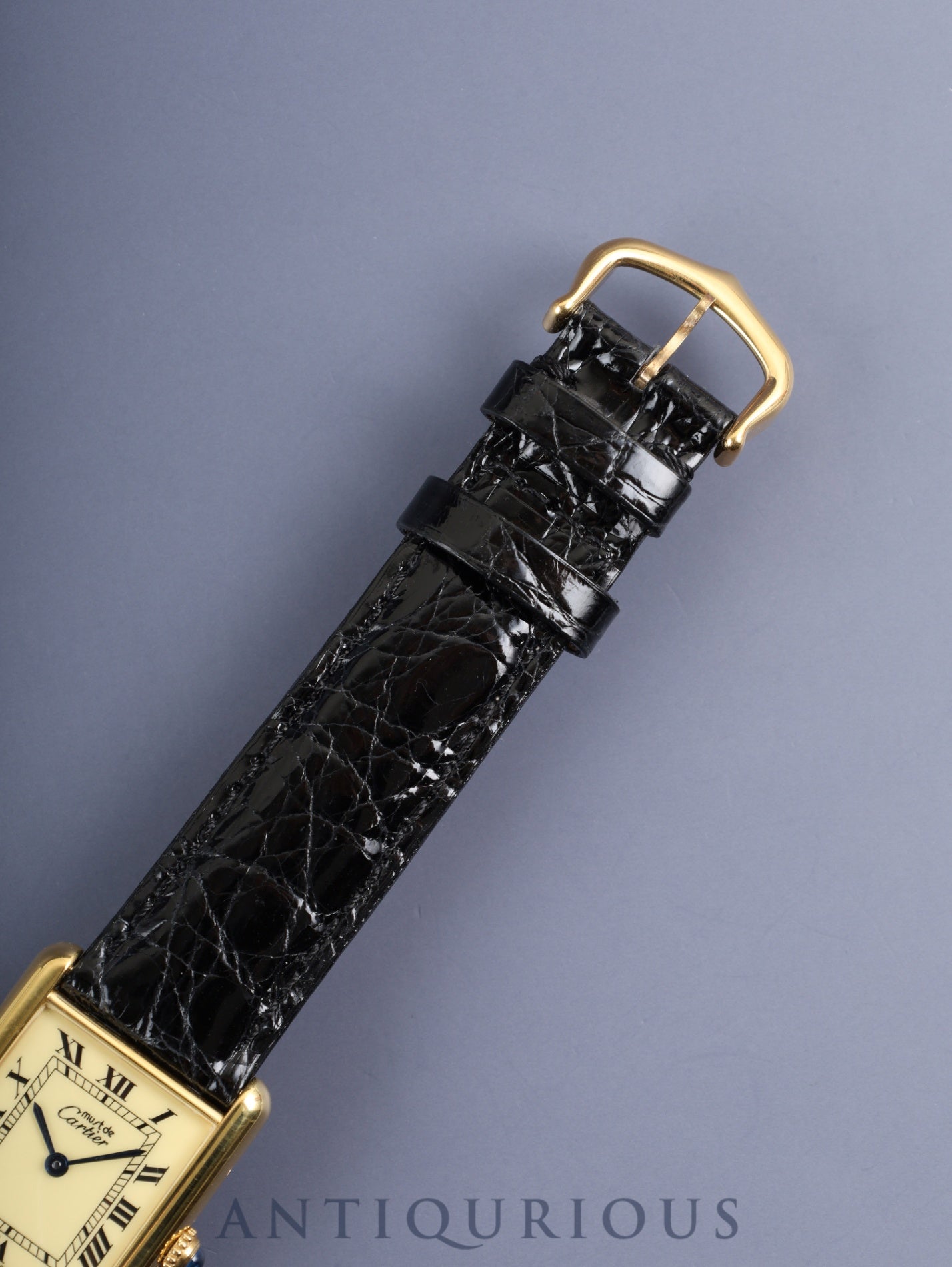 カルティエ マストタンク LM 590005 クォーツ SV925 革 純正尾錠（GP）アイボリーローマン文字盤（SWISS MADE表記）新品仕上げ済み カルティエブティックにてコンプリートサービス（フルメンテナンス）済み