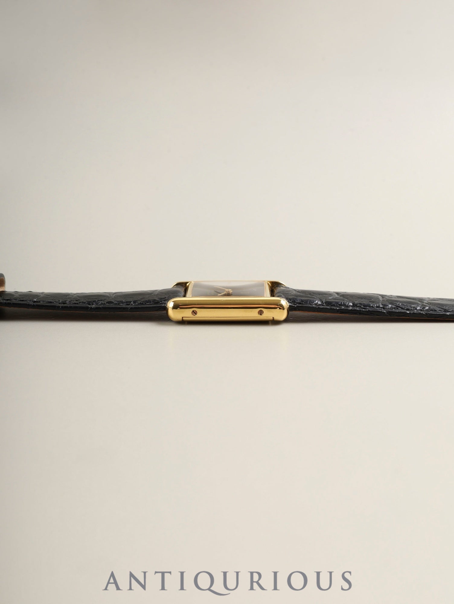 カルティエ マストタンク SM 3 手巻き Cal.78-1 SV925 革 純正ピンバックル（GP） オニキス文字盤（SWISS表記） 純正レザーベルト付き オーバーホール済み 新品仕上げ済み