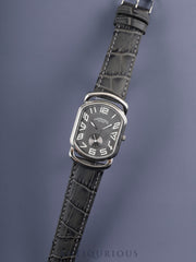 エルメス ラリー スモールセコンド RA1.810 クォーツ Cal.980.163 SS 革 社外尾錠（SS）グレー文字盤 オーバーホール済み