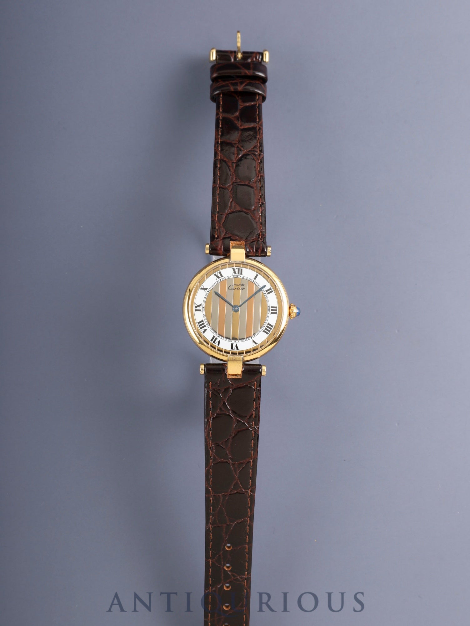 カルティエ マスト ヴァンドーム VLC LM 590003 クォーツ Cal.90 SV925 革 純正ピンバックル（GP） フロントトリニティ文字盤（SWISS表記） オーバーホール済み