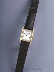 カルティエ マストタンク LM 590005 クォーツ Cal.690 SV925 革 純正Dバックル（GP）飛びアラビアCC文字盤（SWISS表記）オーバーホール済み