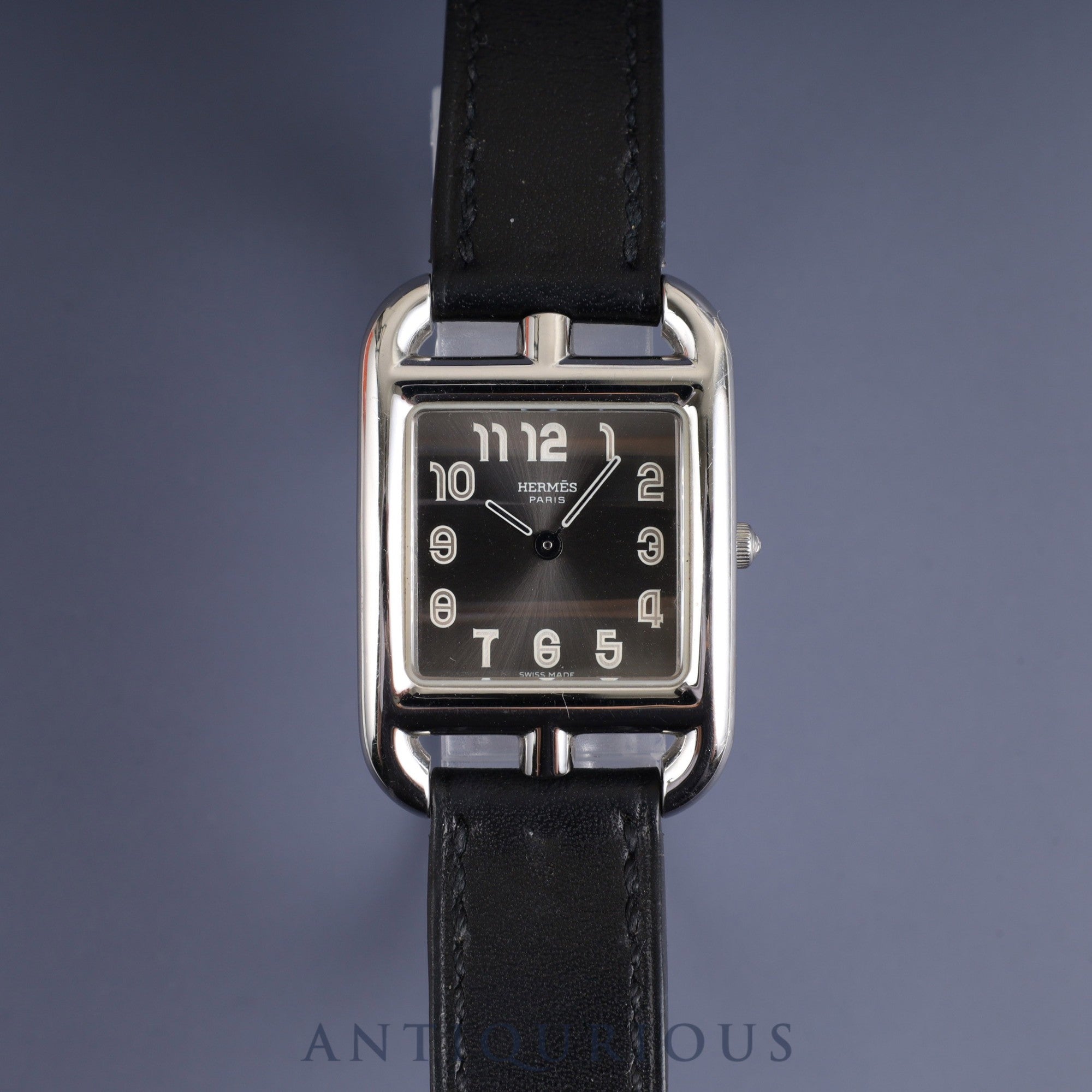 Hermes Cape Cod CC1.210 Quartz Cal.976.001 SS Genuine leather strap Genuine buckle (SS) Gray dial Overhauled