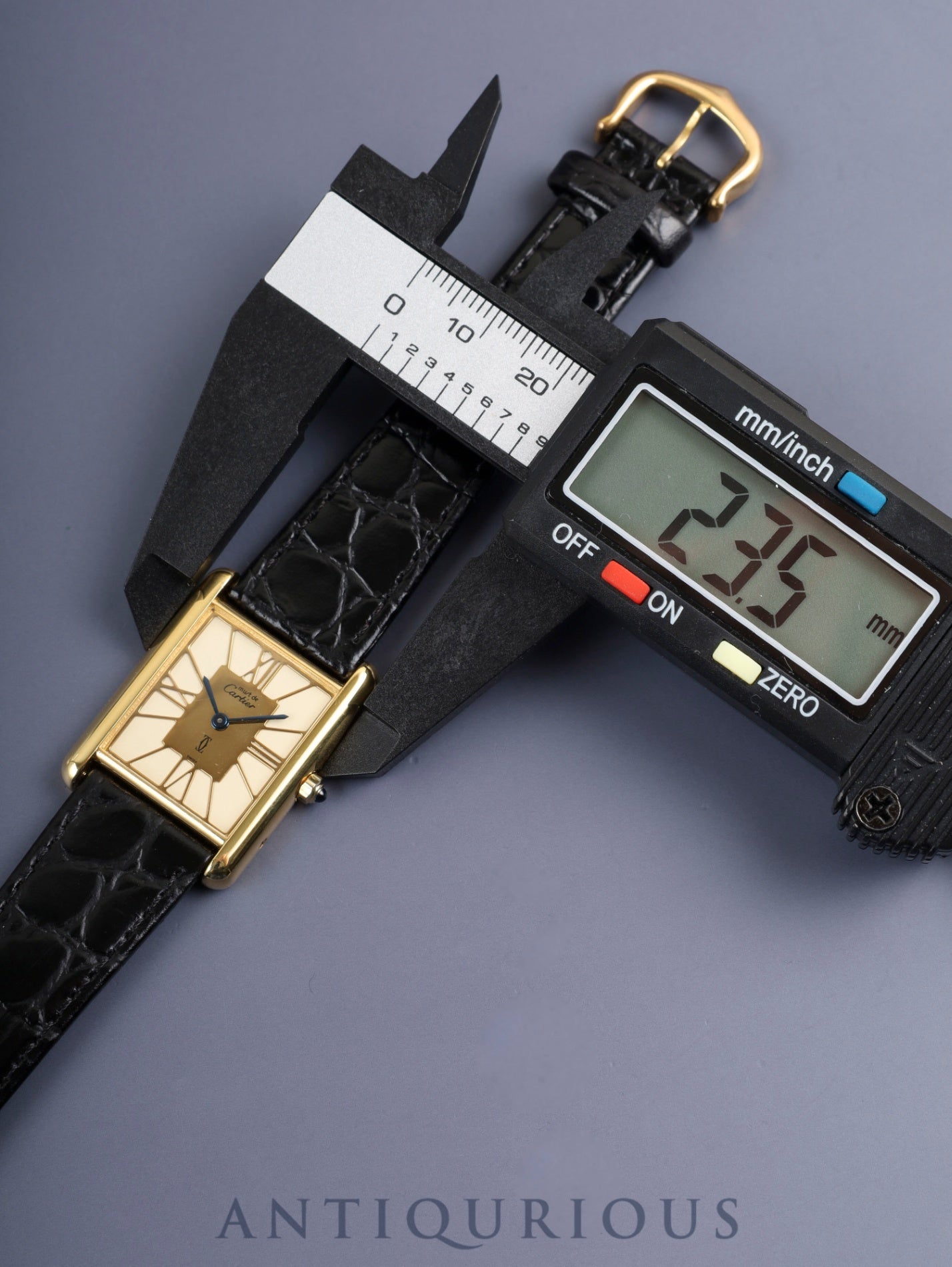 カルティエ マストタンク LM 6 81006 クォーツ Cal.81 SV925 革 純正尾錠（GP） アイボリークロワゾネ文字盤（SWISS表記） オーバーホール済み 新品仕上げ済み