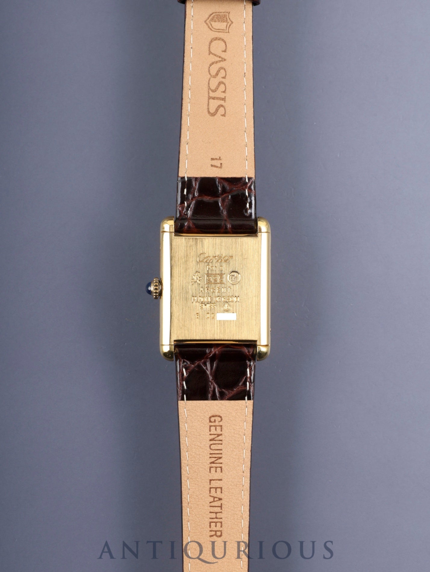 カルティエ マストタンク LM 手巻き Cal.78-1 SV925 革 純正ピンバックル（GP） アイボリーローマン文字盤（SWISS表記）オーバーホール済み