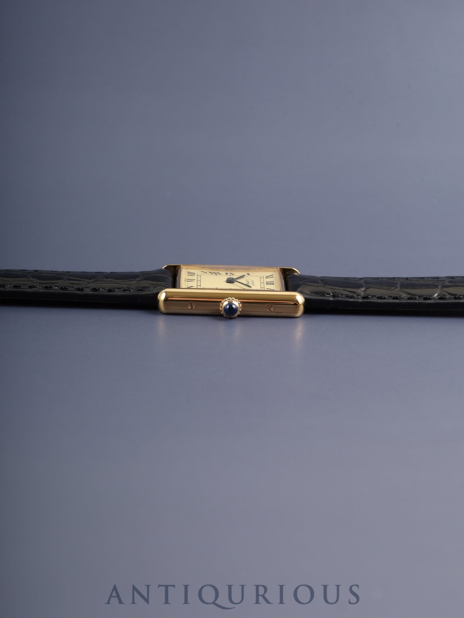 カルティエ マストタンク LM 1615 クォーツ SV925 革 純正尾錠（GP）アイボリーローマン文字盤（SWISS表記） オーバーホール済み