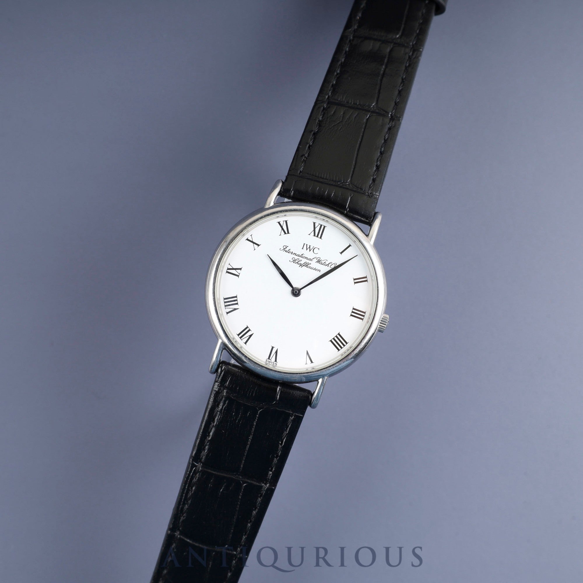 IWC Portofino 3331 Quartz Caliber 2210.5 Stainless Steel Leather Strap with Genuine Stainless Steel Buckle, White Dial, Overhauled