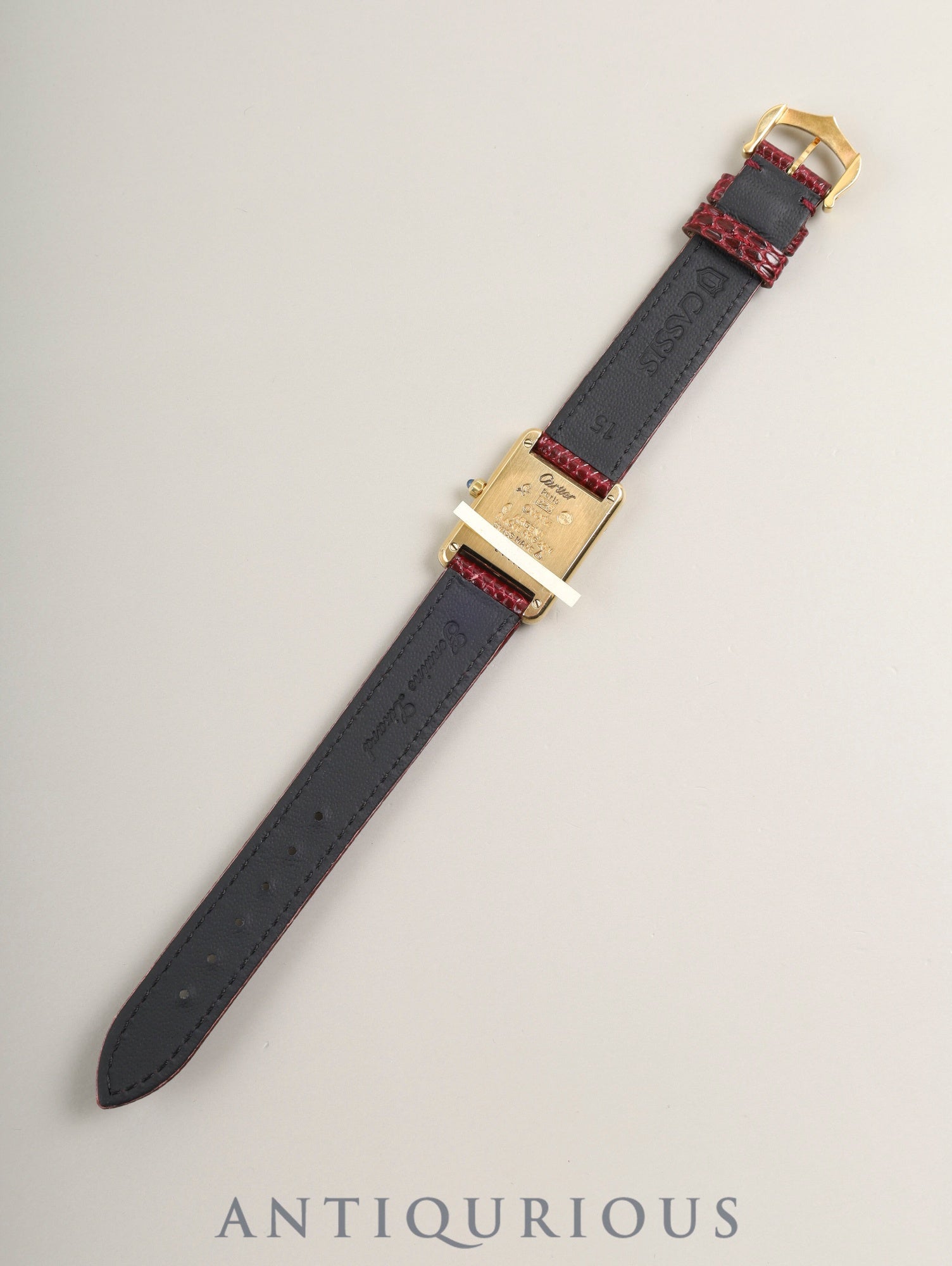 Cartier Must Tank SM 3 66001 Quartz Cal.66 SV925 Leather Original Pin Buckle (GP) Ivory Roman Dial (SWISS marking) Warranty Card (1986) with Original Leather Strap Overhauled