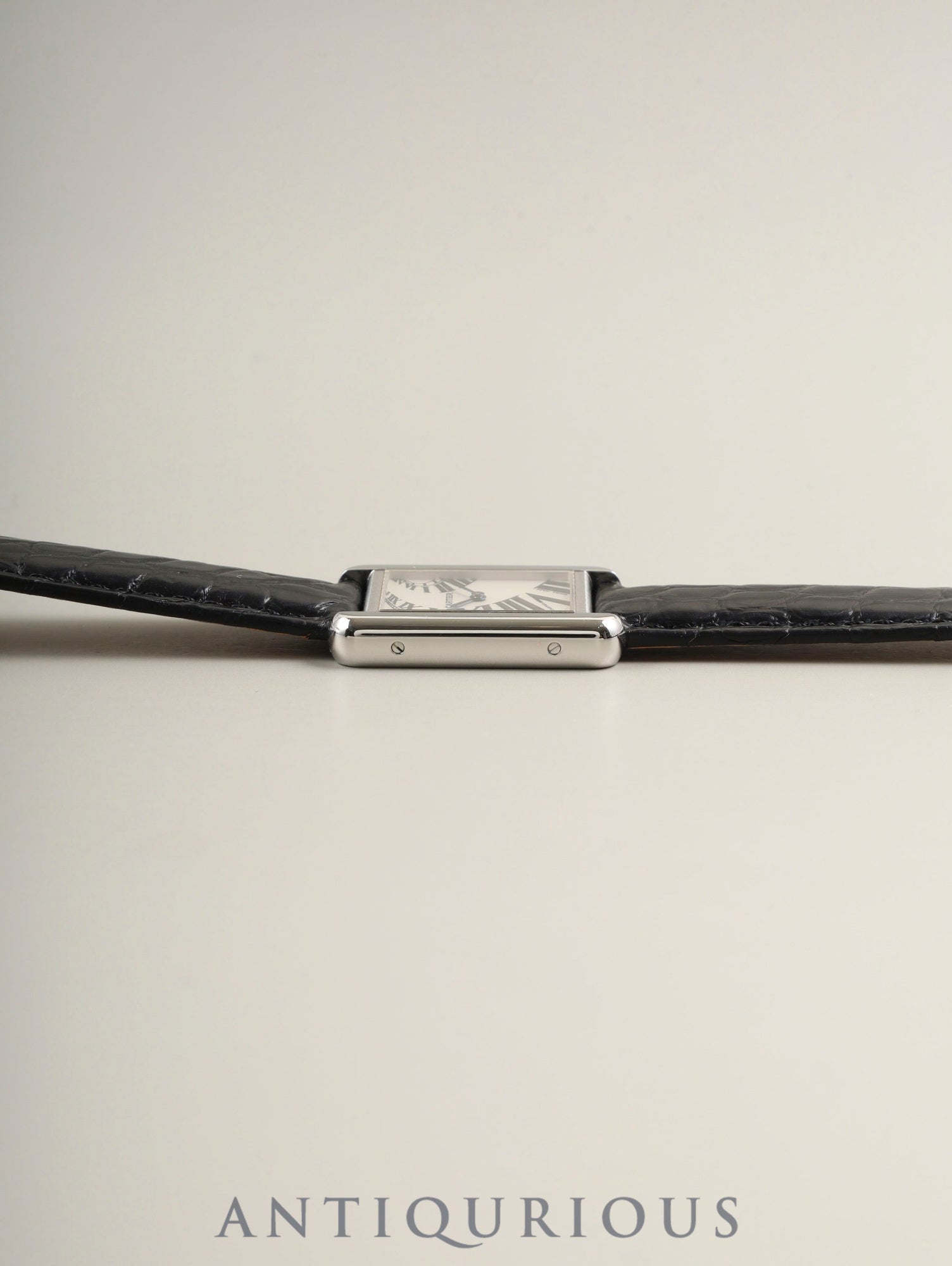 カルティエ タンクソロ SM W5200018 / 3170 クォーツ Cal.157 SS 革 純正Dバックル（SS）インデックスアニメーション文字盤（SWISS MADE表記） 箱 保証書（2012年）オーバーホール済み