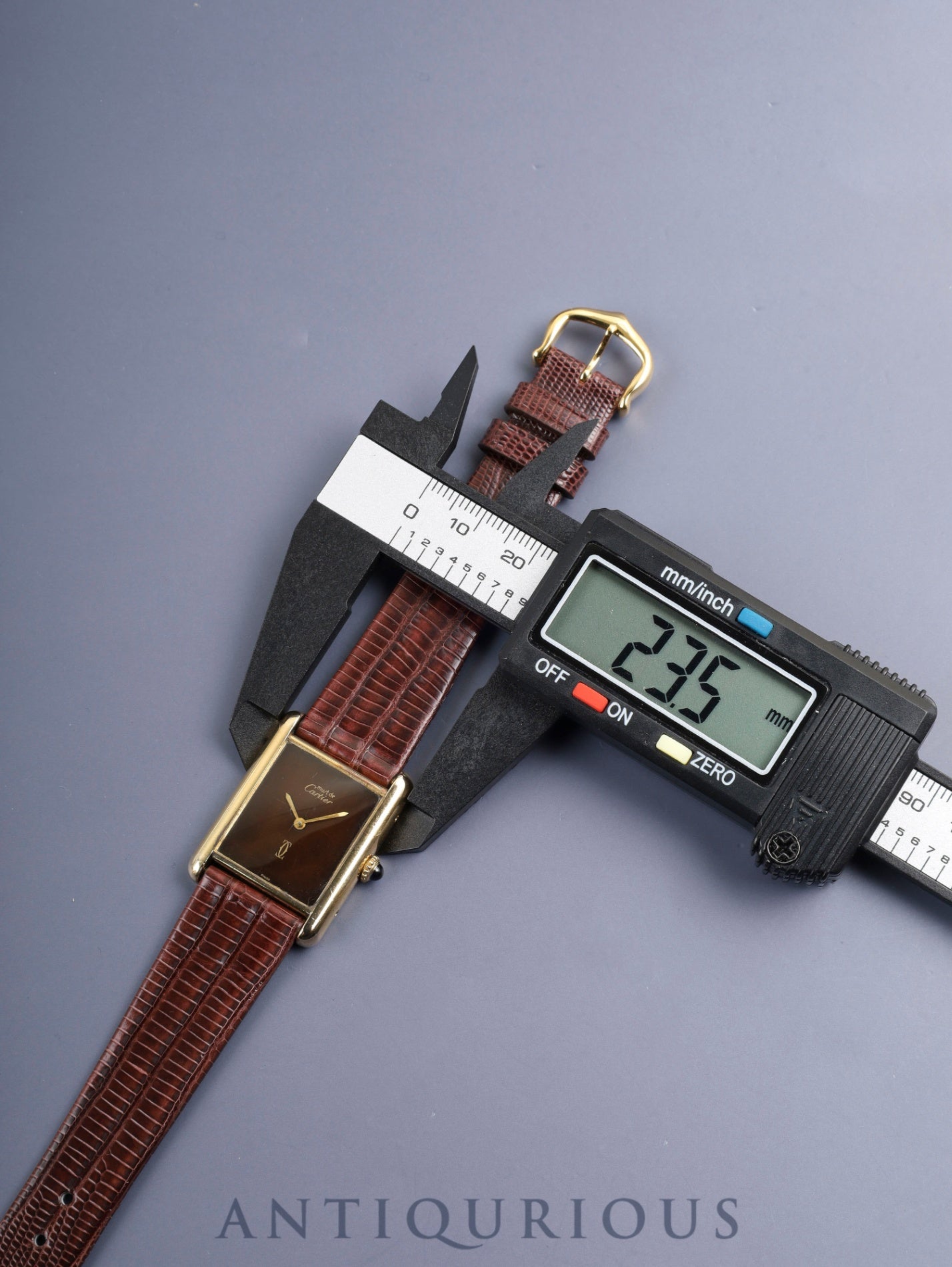 カルティエ マストタンク LM 手巻き Cal.78-1 SV925 革 純正ピンバックル（GP）マホガニー文字盤（SWISS表記） オーバーホール済み ※ケース裏彫り有り