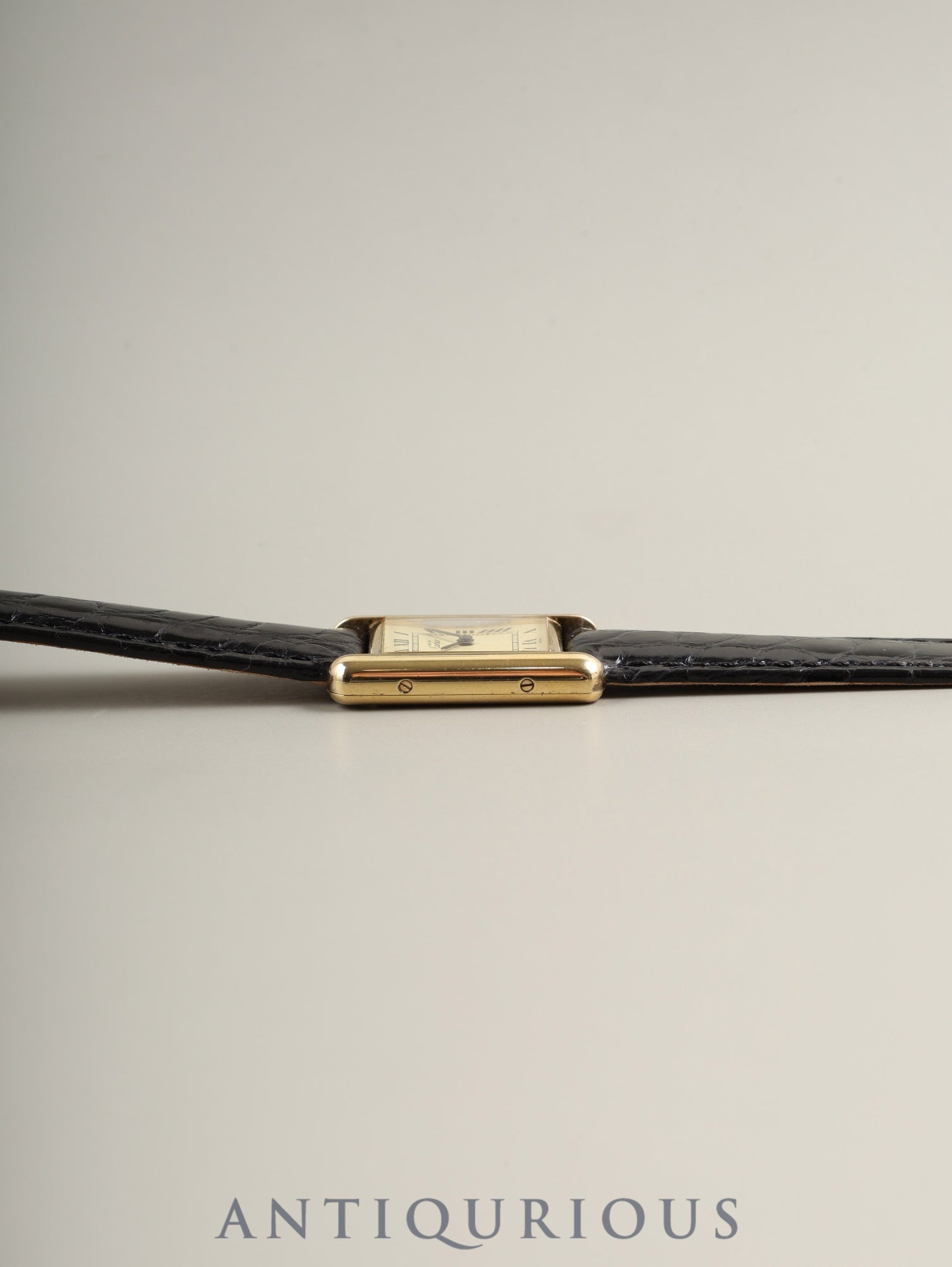 カルティエ マストタンク SM 366001 クォーツ Cal.66 SV925 革 純正Dバックル（GP） アイボリーローマン文字盤 オーバーホール済み