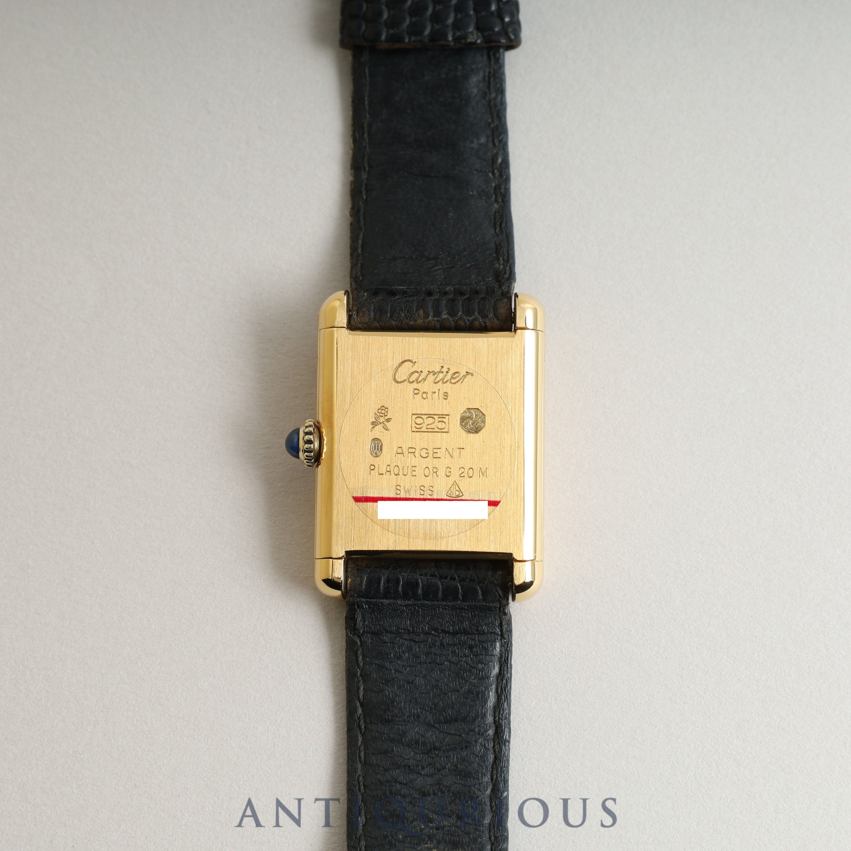 Cartier Must Tank SM Manual winding Onyx dial Genuine buckle Genuine belt Newly refurbished