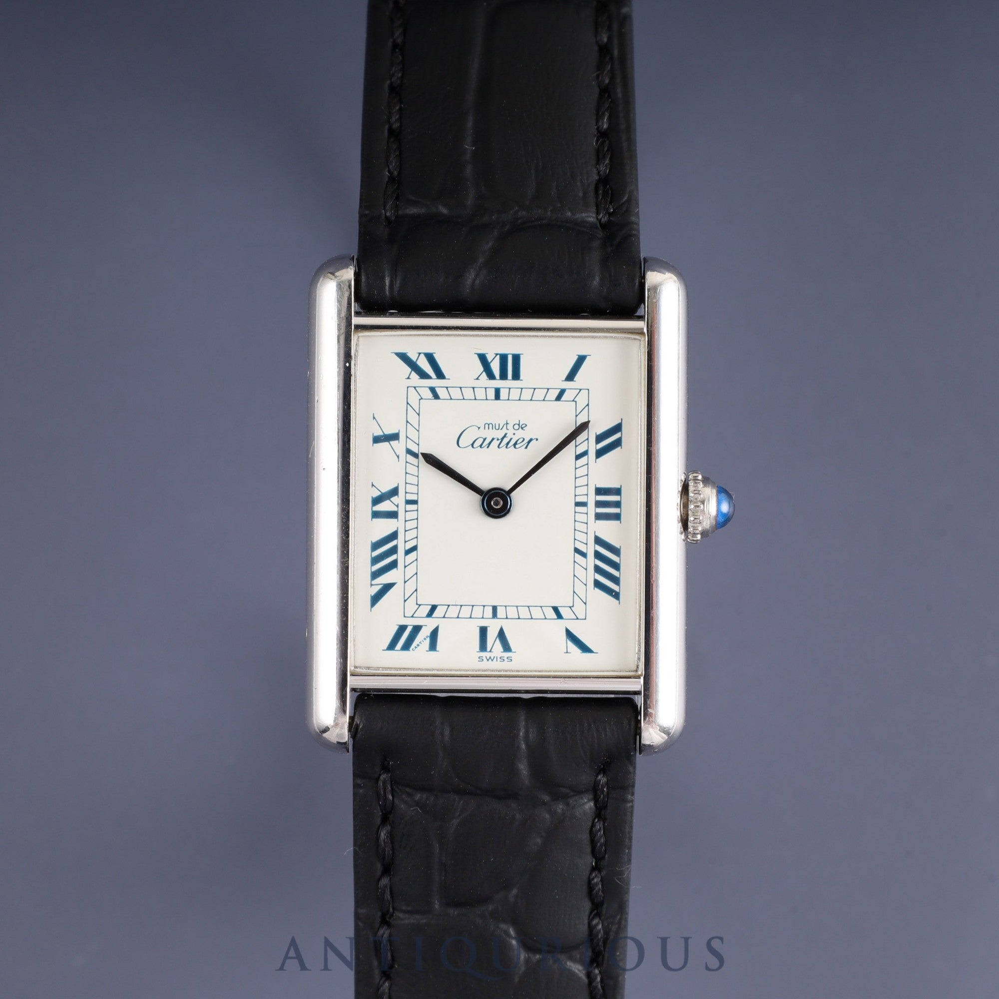 Cartier Must Tank LM W1001443 / 690006 Quartz Cal.90 SV925 Leather Genuine buckle (SS) White Roman dial Box Booklet Warranty (1994) Overhauled