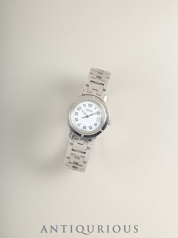 エルメス クリッパー CL4.210 クォーツ SS SS ホワイト文字盤 箱 冊子 保証書（1999年）オーバホール済み