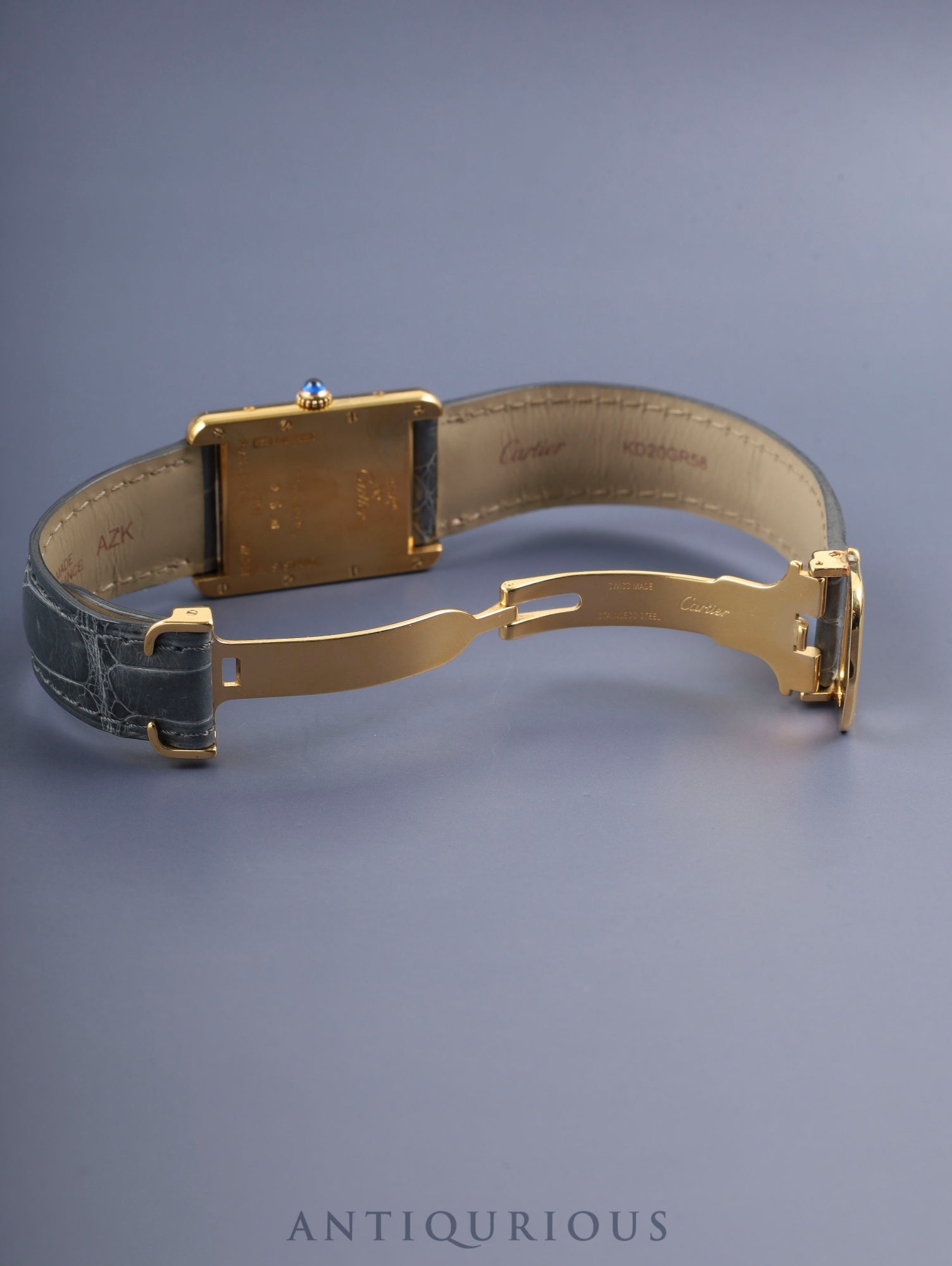 カルティエ マストタンク GM（XL） W1017454 / 2413 クォーツ Cal.687 SV925 純正革ベルト 純正Dバックル（GP）アイボリーローマン文字盤 箱 冊子 保証書 （2004年） オーバーホール済み